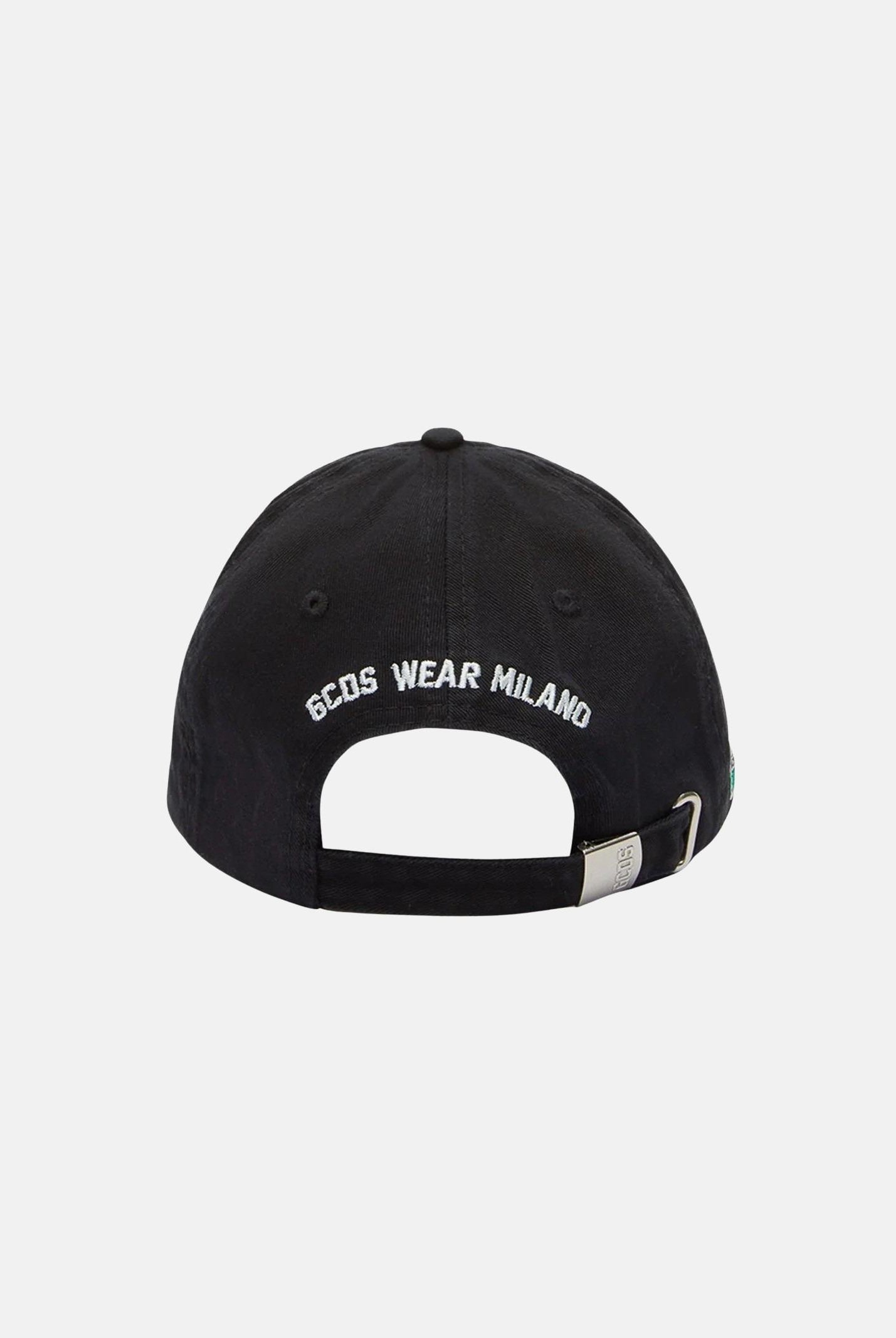 GCDS Cappello con visiera nero per uomo e donna rifinito da logo B2EU5800AK6 99 GCDS