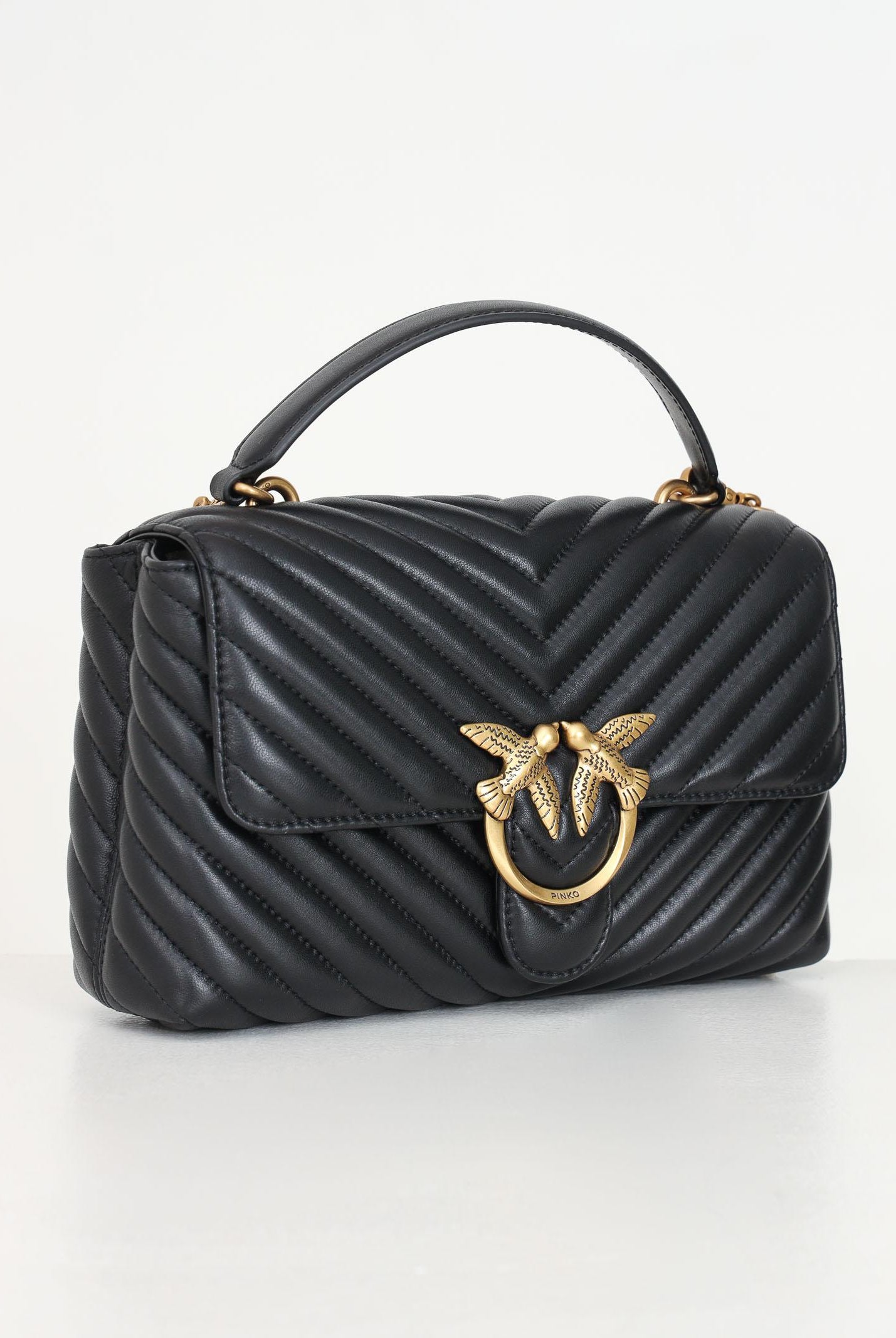 Borsa a mano Classic Love Bag Puff nera da donna 100043A0GK Z99Q PINKO