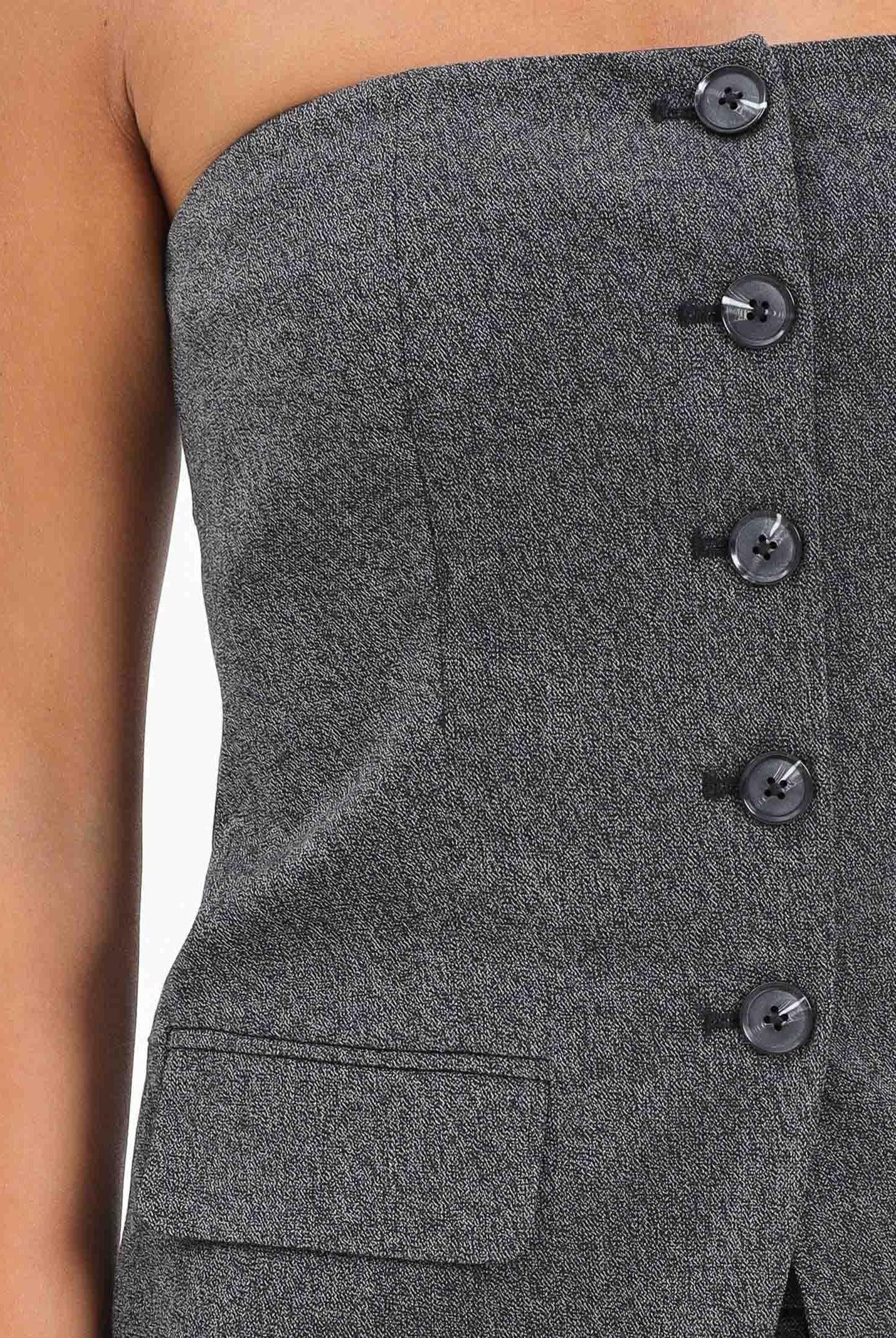 ONLY Top elegante grigio da donna modello bustier 15357612 DarkGreyMel ONLY