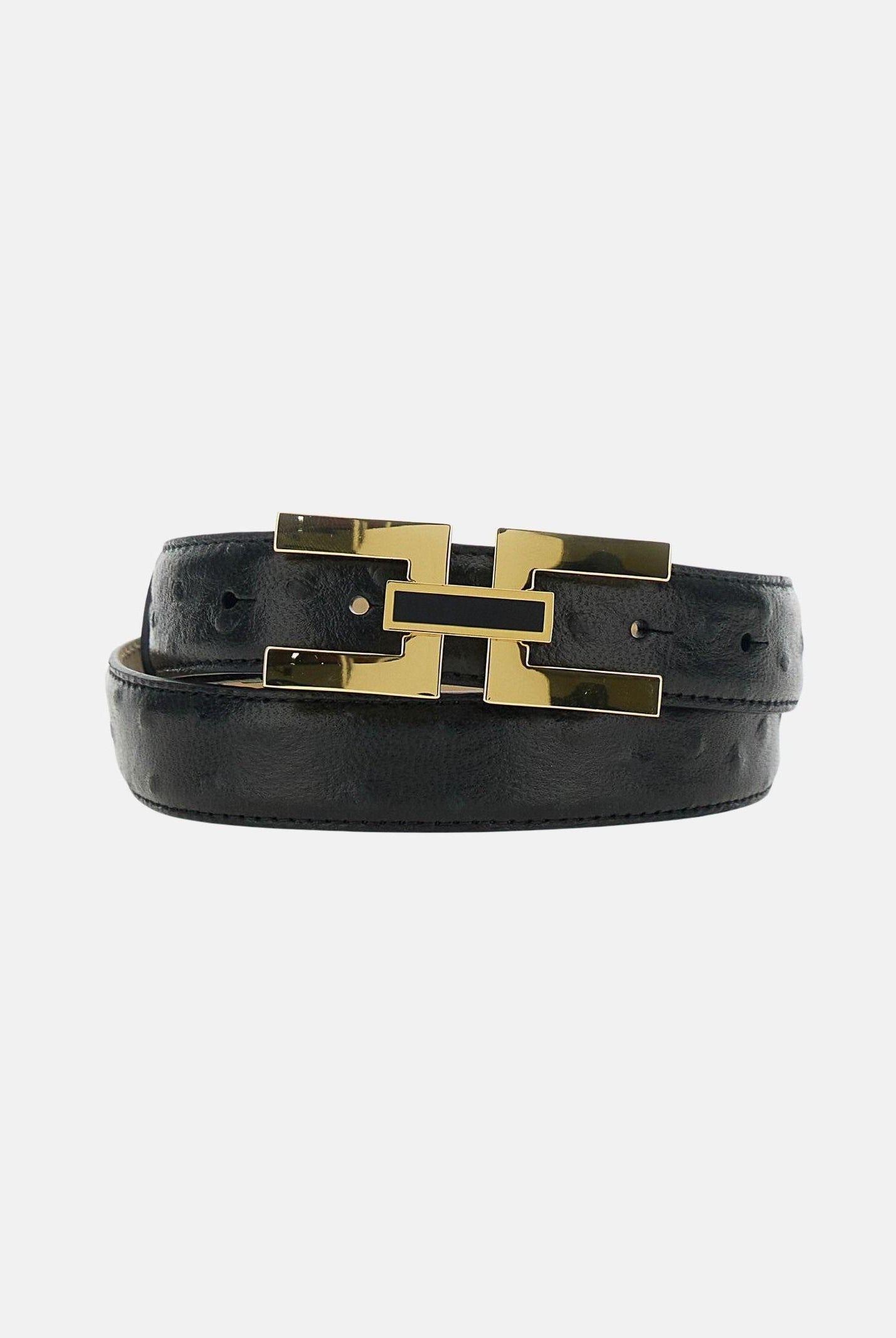 ELISABETTA FRANCHI Cintura nera da donna con fibbia doppia c CT25S62E2 110 ELISABETTA FRANCHI