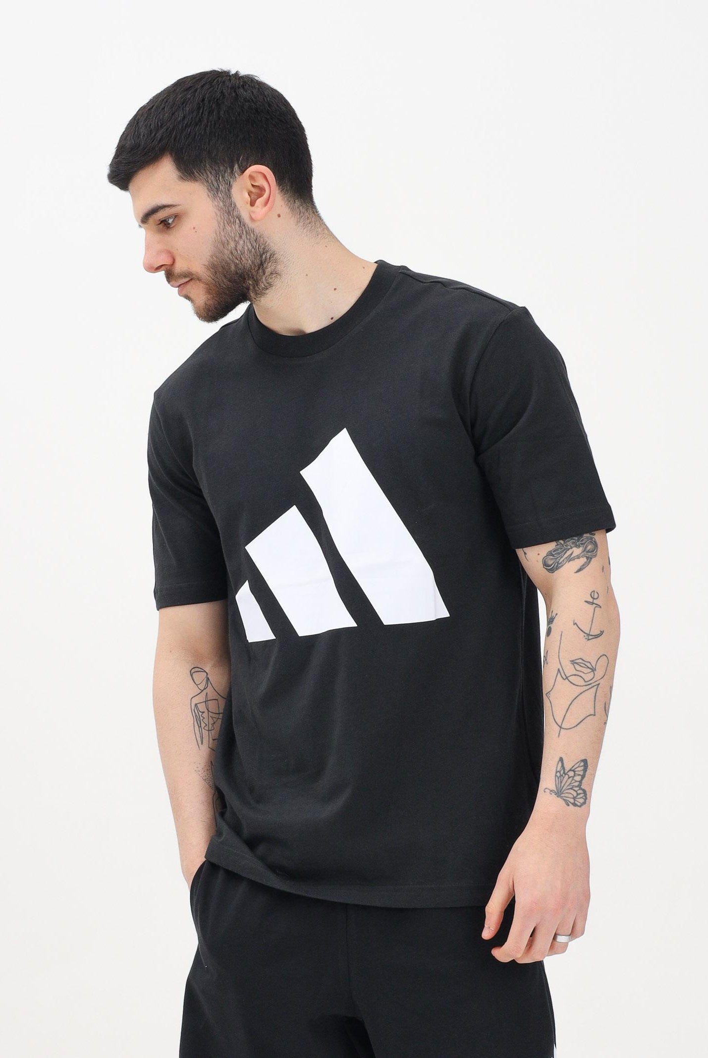 ADIDAS PERFORMANCE T-shirt a manica corta Essentials Big Logo nera da uomo JE8945 . ADIDAS PERFORMANCE