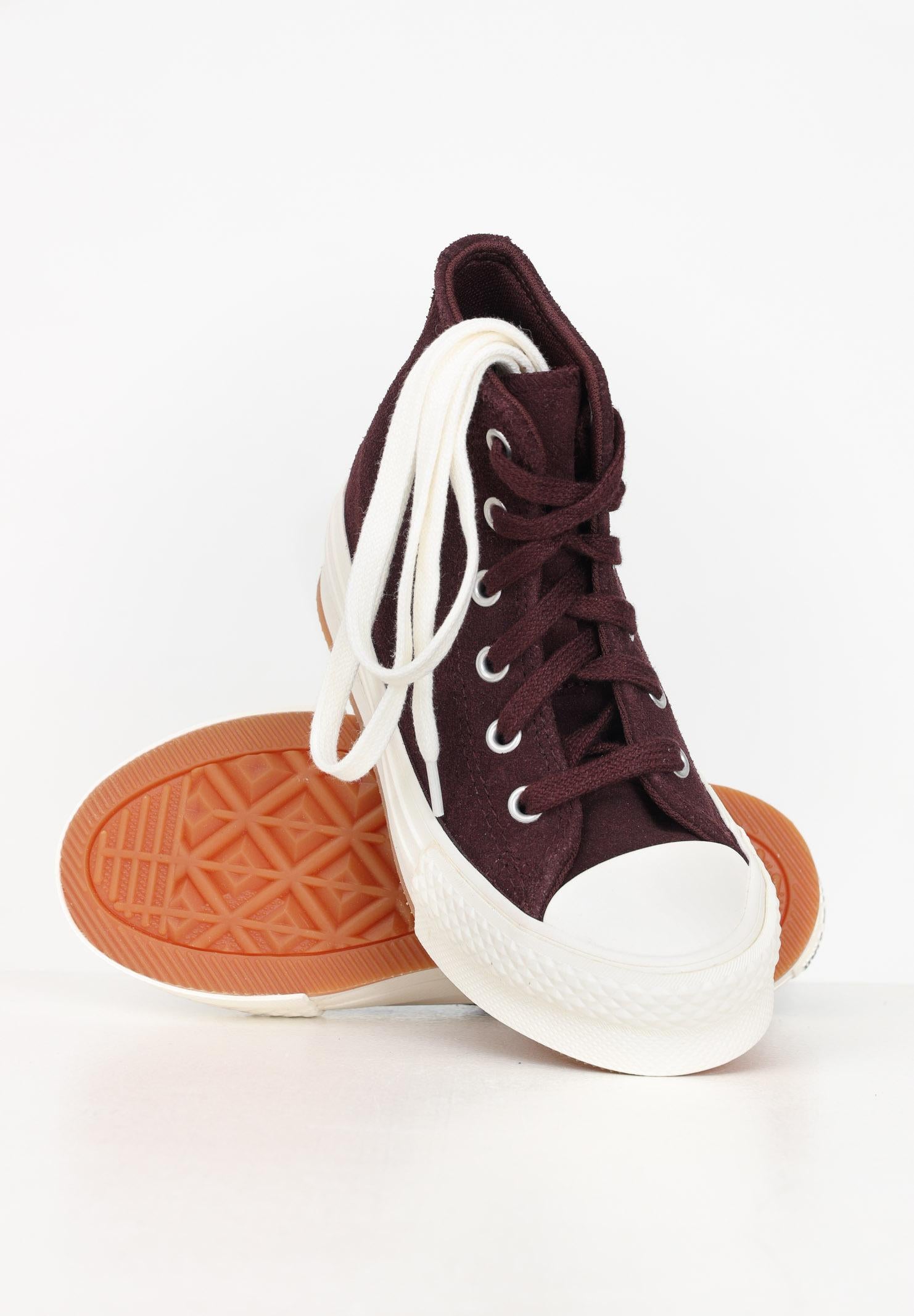 Sneakers Chuck Taylor All Star EVA Lift Platform Suede bordeaux da bambina A11597C CONVERSE