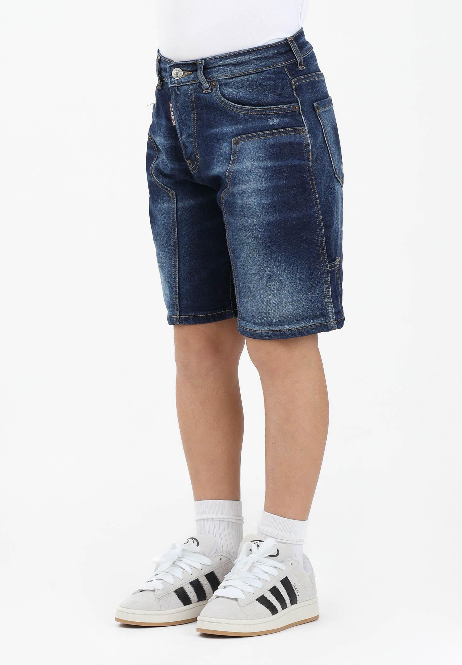 DSQUARED2 Shorts di jeans in denim blu scuro per donna, ragazzi e bambini DQ3212D0AFS DQ01 DSQUARED2
