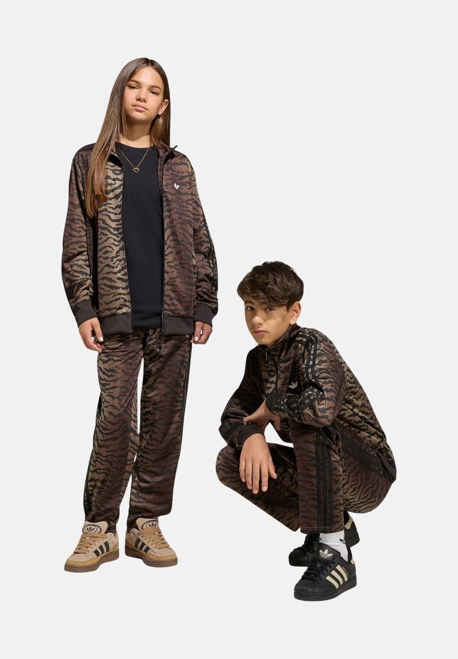 ADIDAS ORIGINALS Pantalone sportivo TRACK FIREBIRD AOP tigrato marrone per bambino e bambina KD3200 . ADIDAS ORIGINALS