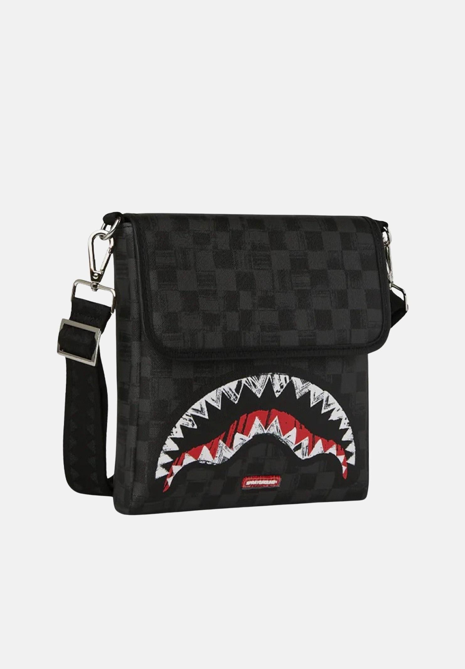 SPRAYGROUND Borsello SCRIBBLE SHARK MESSENGER BAG nero da uomo 910B8228NSZ . SPRAYGROUND