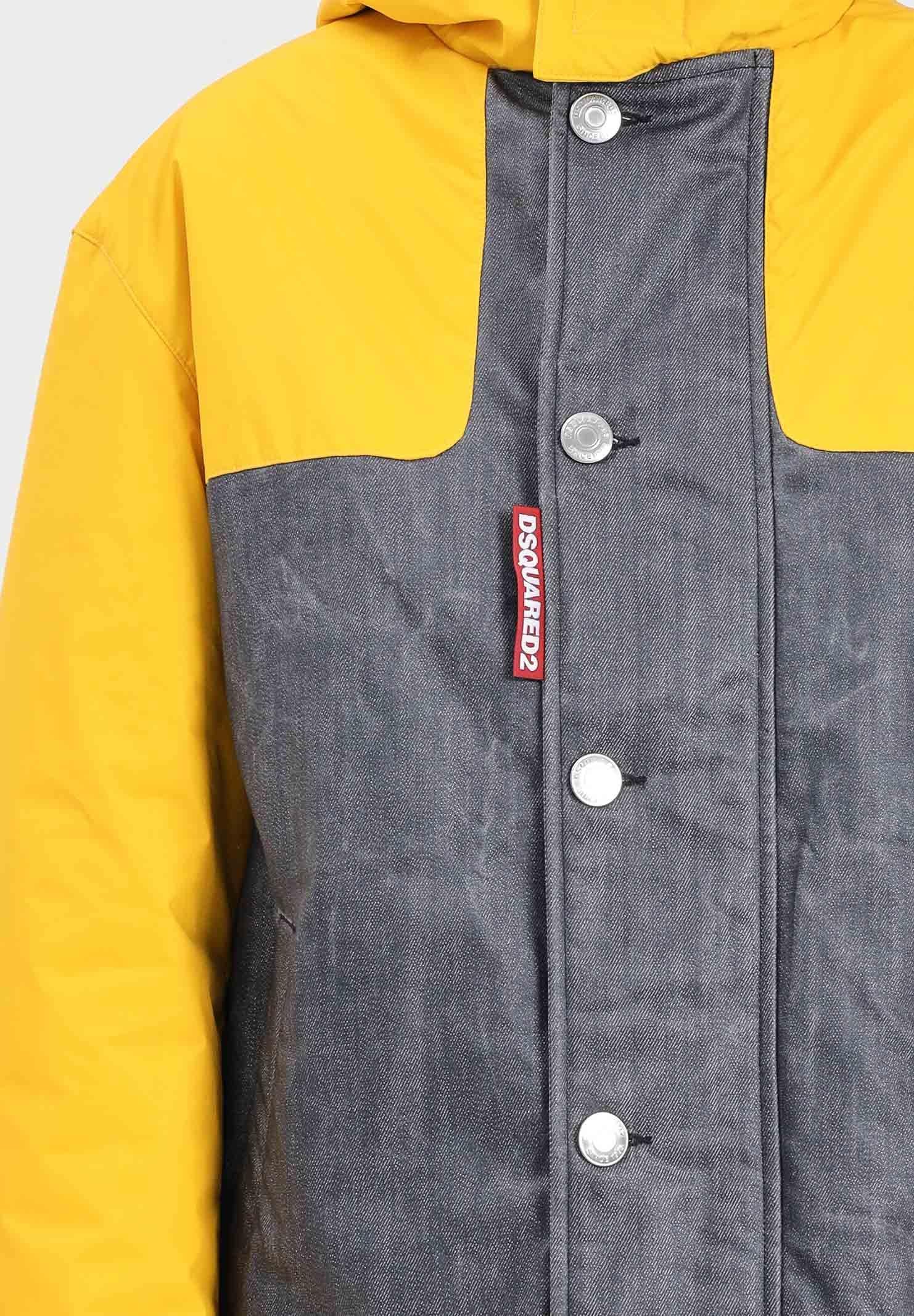 DSQUARED2 Trench impermeabile colorblock giallo e denim per donna, ragazzi e bambini DQ3044D0AEC DQ01 DSQUARED2