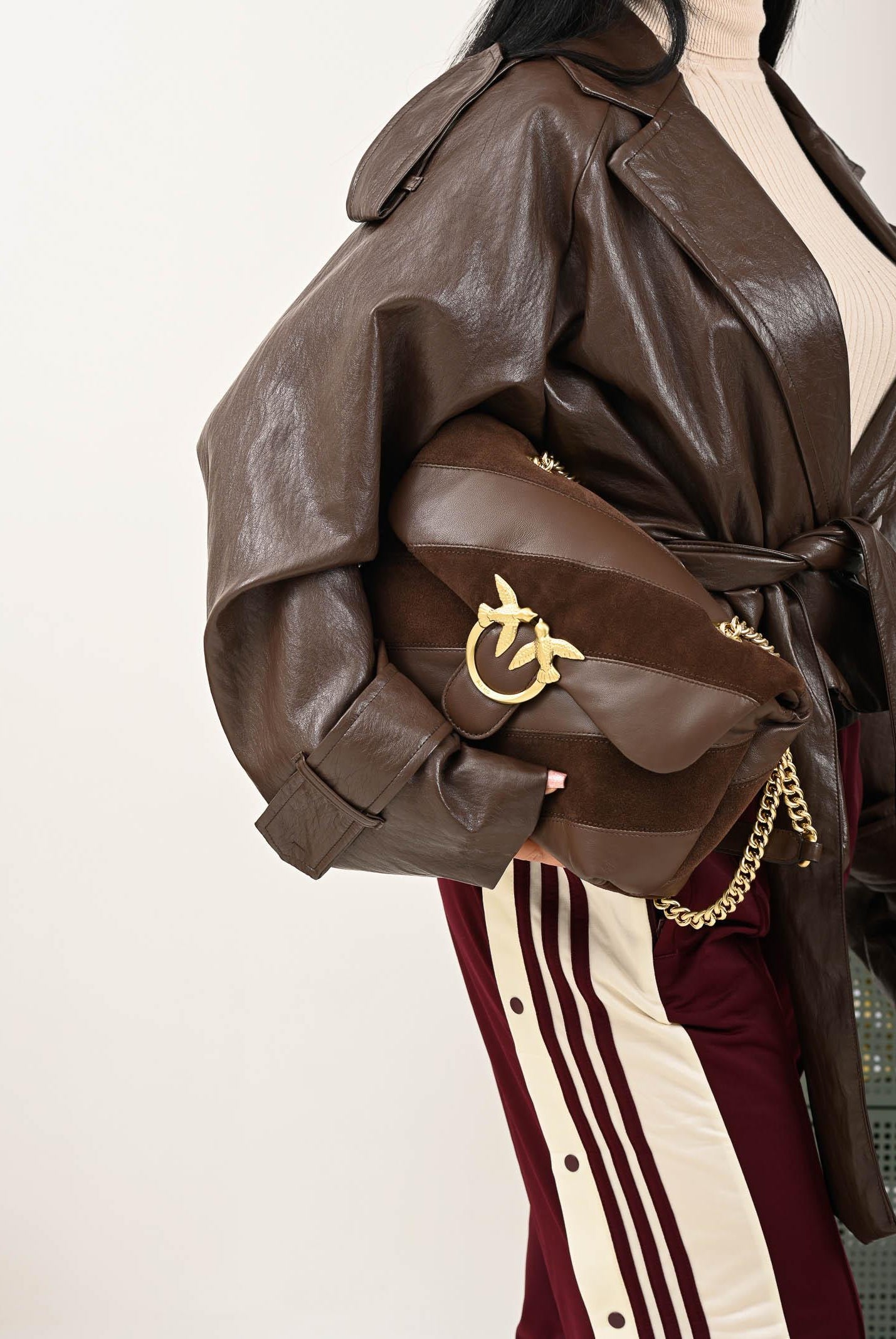 PINKO Borsa a tracolla Classic Love Bag Puff marrone da donna 100038A2JY L74V PINKO