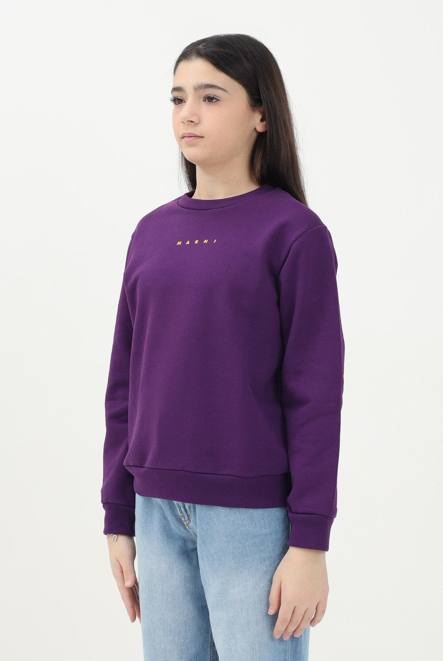 MARNI Felpa girocollo viola per donna, ragazzi e bambini con logo "MARNI" M01408M00V0 0M609 MARNI