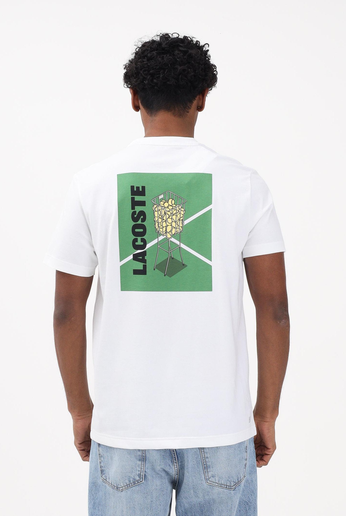 LACOSTE T-shirt a manica corta bianca da uomo stampata Ultra Dry TH4762 001 LACOSTE