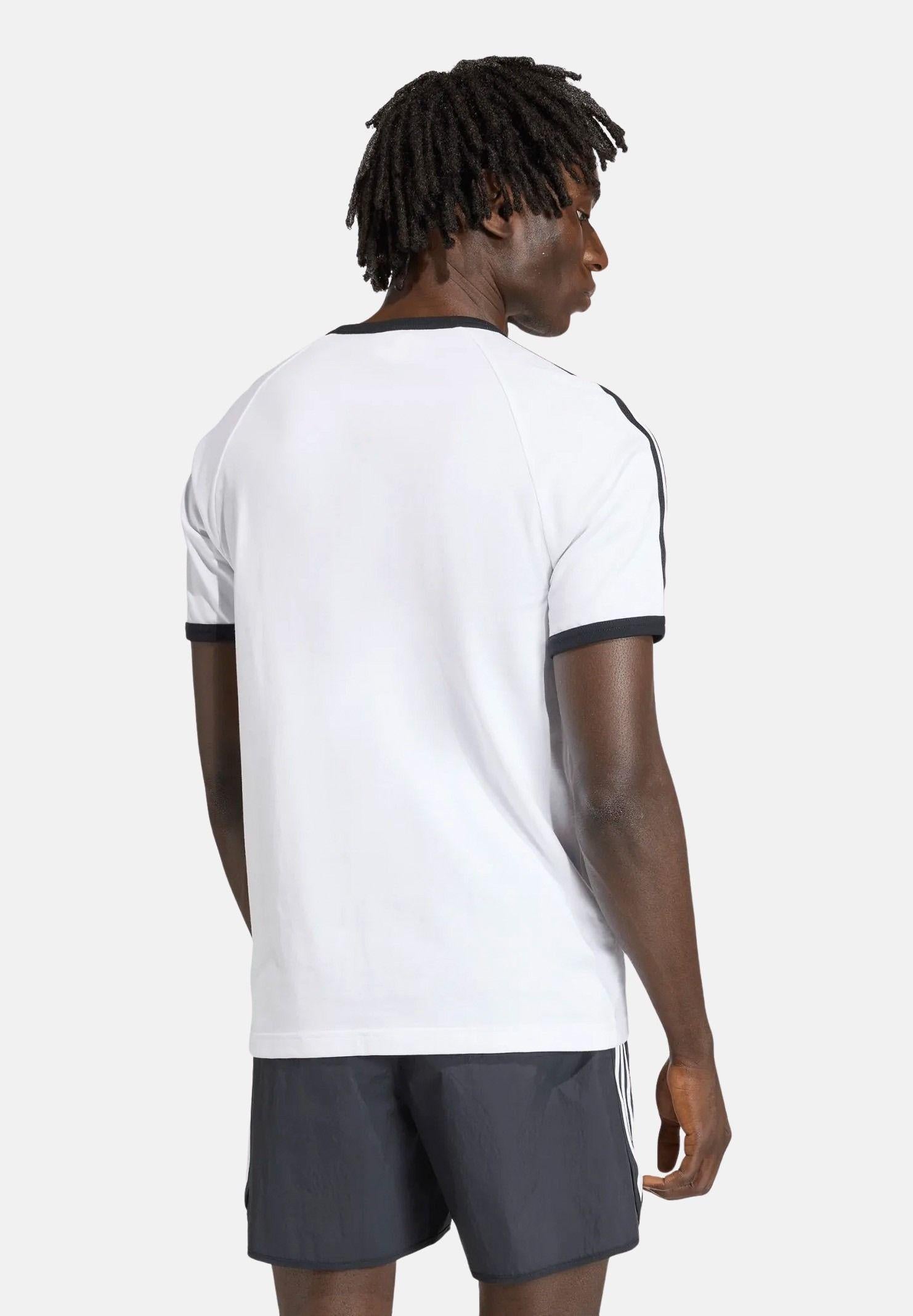 ADIDAS ORIGINALS T-shirt a manica corta 3-STRIPES SLIM RINGER bianca da uomo KF0418 . ADIDAS ORIGINALS