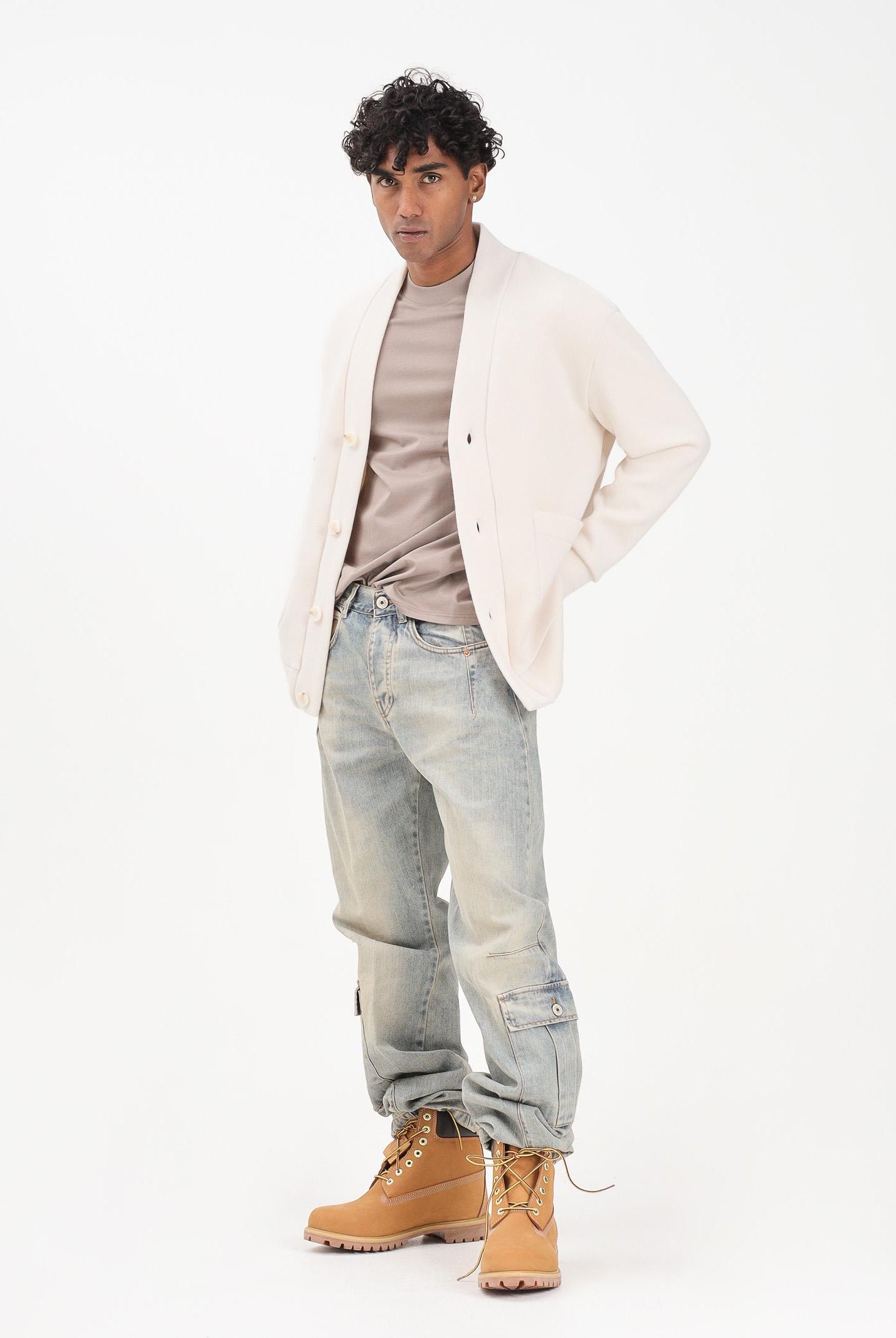 YES LONDON Jeans cargo in denim chiaro da uomo XJ3225 CA YES LONDON