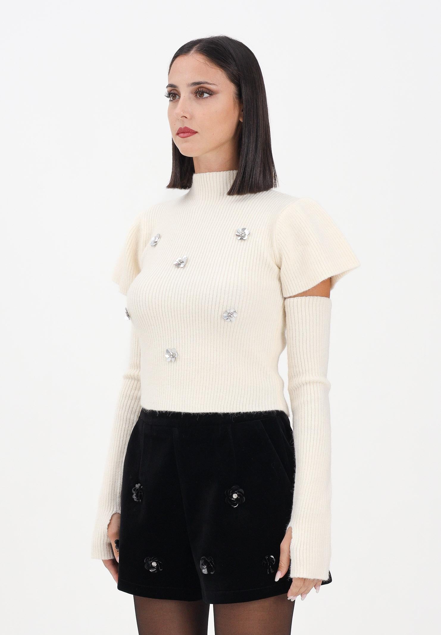 ODI ODI Maglia a collo alto Barolo panna da donna con applicazioni BAROLO130W5 H1 ODI ODI