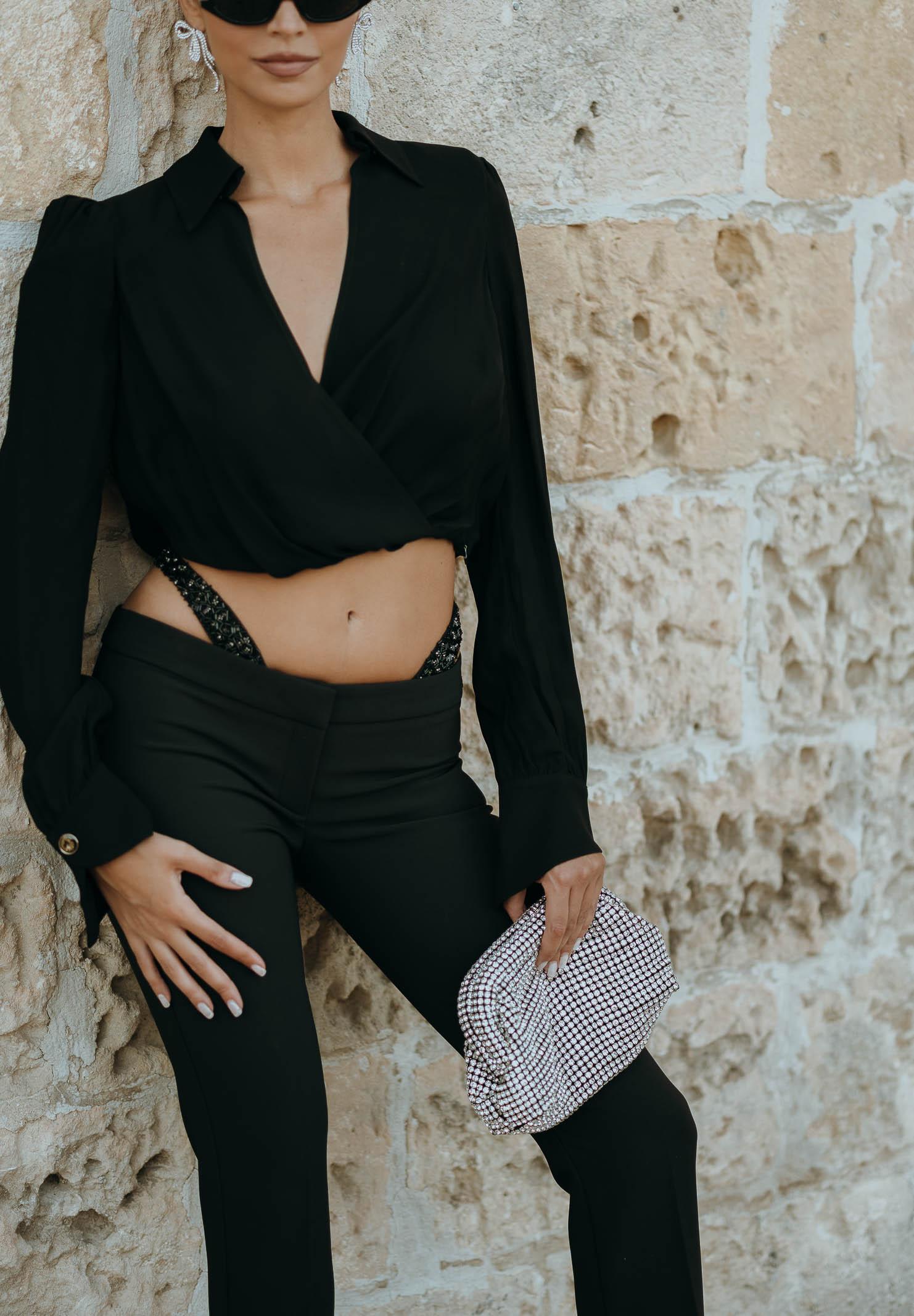 SANTAS Clutch Sparkling con strass per un effetto glamour SPARKLING ARGENTO SANTAS