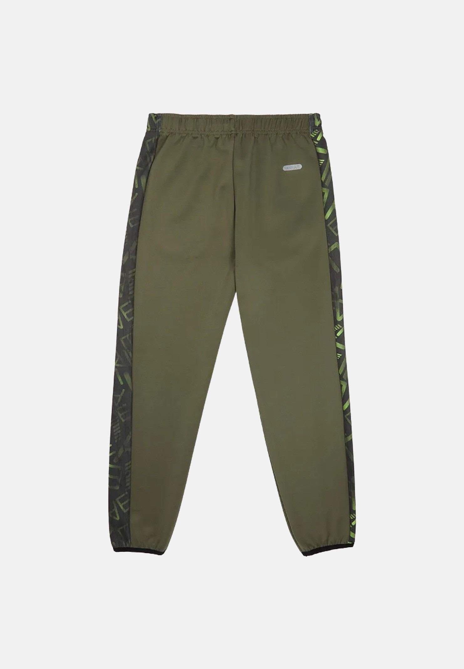 EA7 Pantalone sportivo verde oliva da bambino con bande laterali logate 7B000148AF17999 U8100 EA7
