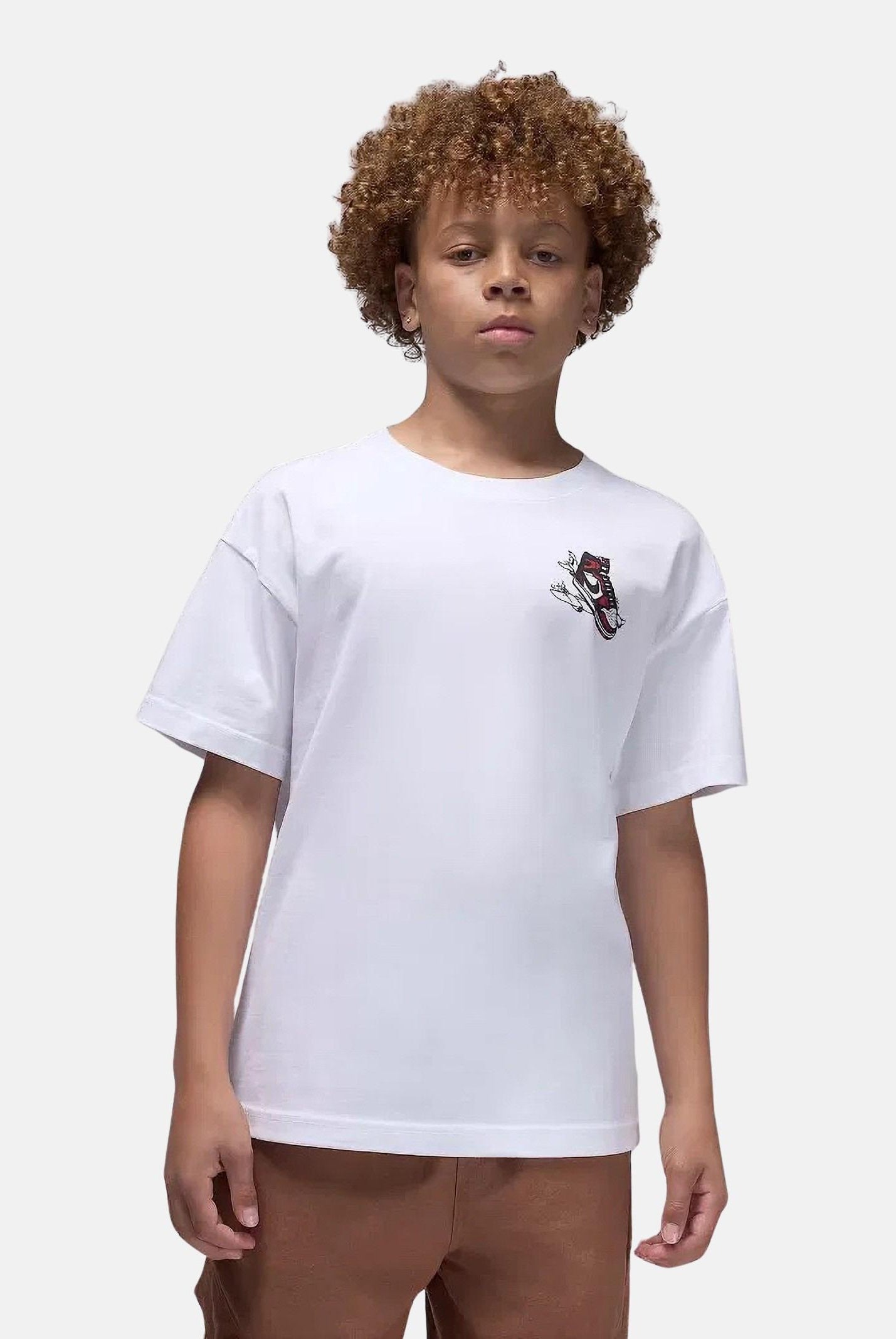 JORDAN T-shirt a manica corta Jordan Has Landed bianca da bambino 95F279 001 JORDAN