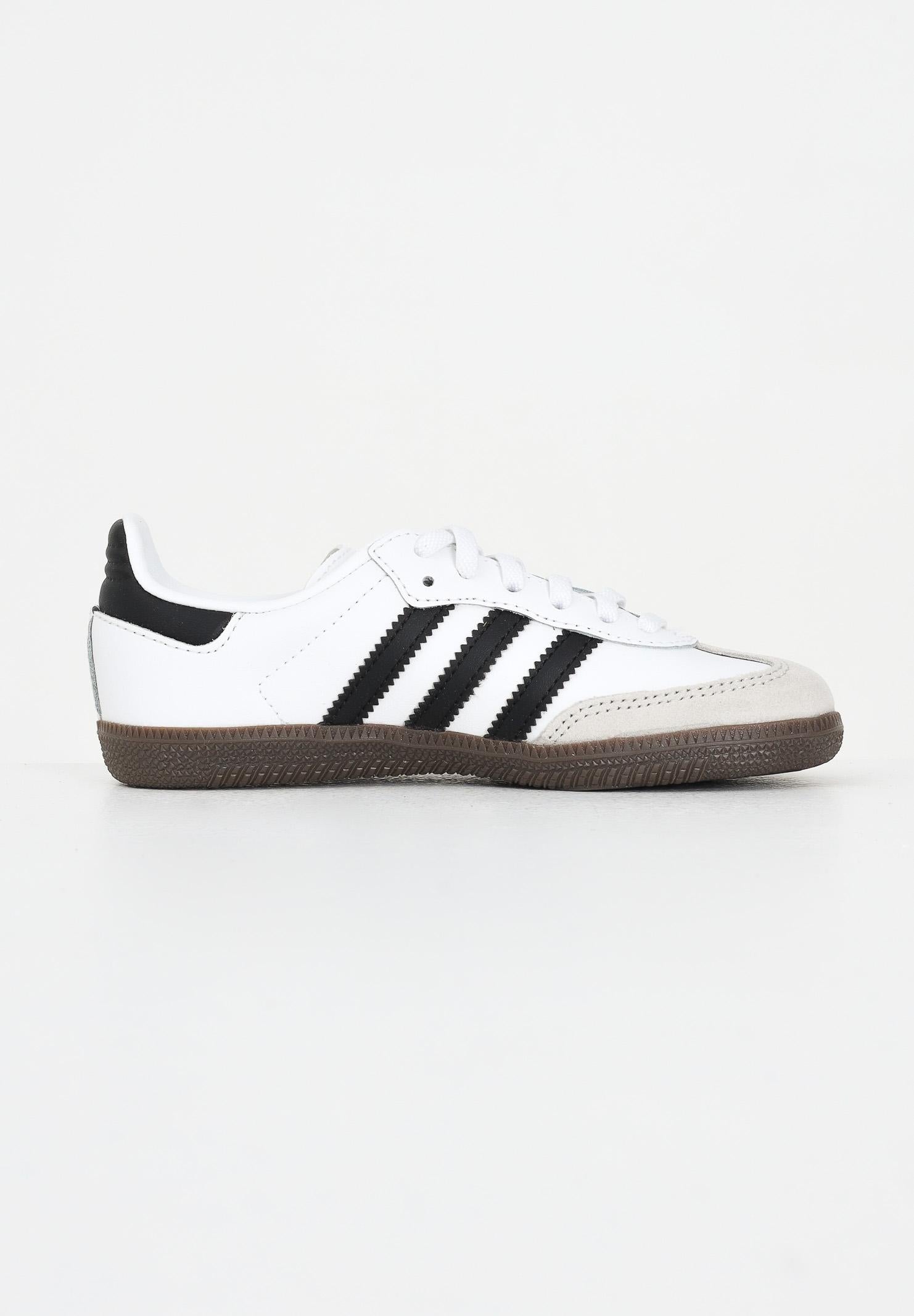 ADIDAS ORIGINALS Sneakers Samba OG Comfort Closure Elastic Lace bianche e nere per bambino e bambina JQ6391 ADIDAS ORIGINALS
