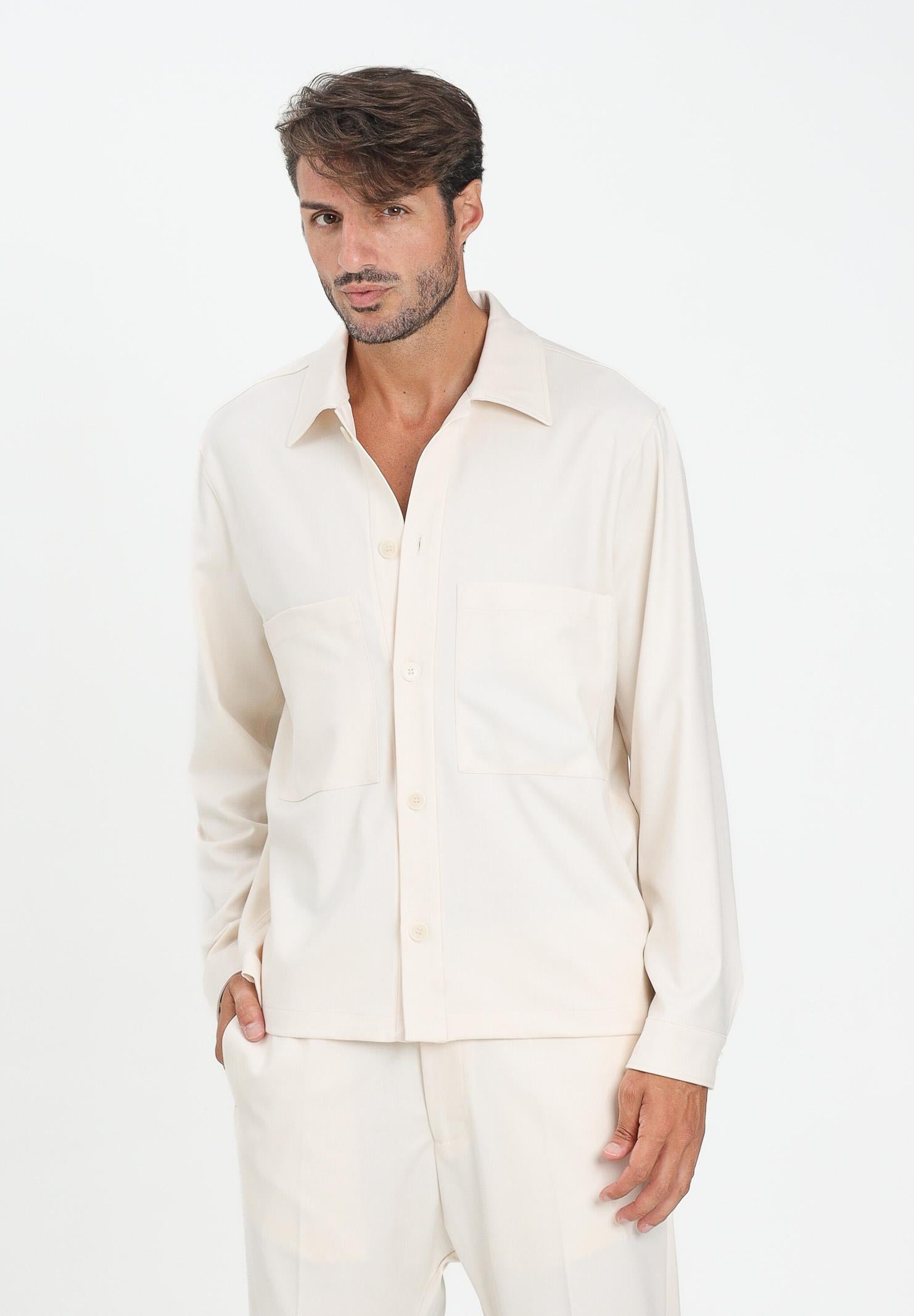 I'M BRIAN Camicia a manica lunga panna da uomo CA3441 PAN I'M BRIAN