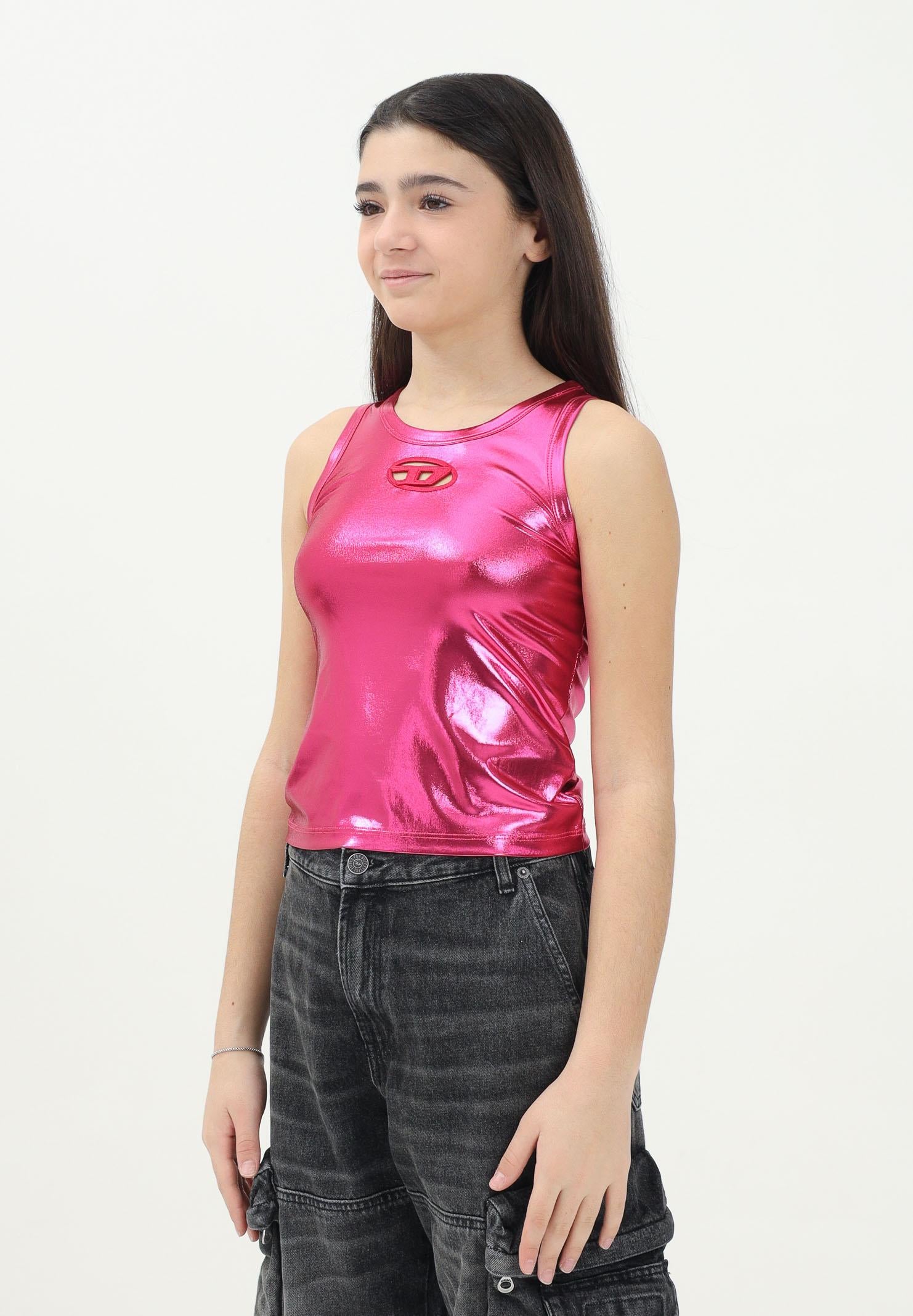 DIESEL Canotta Tlynys fucsia per donna, ragazze e bambine con logo Oval D J021780THAG K362 DIESEL
