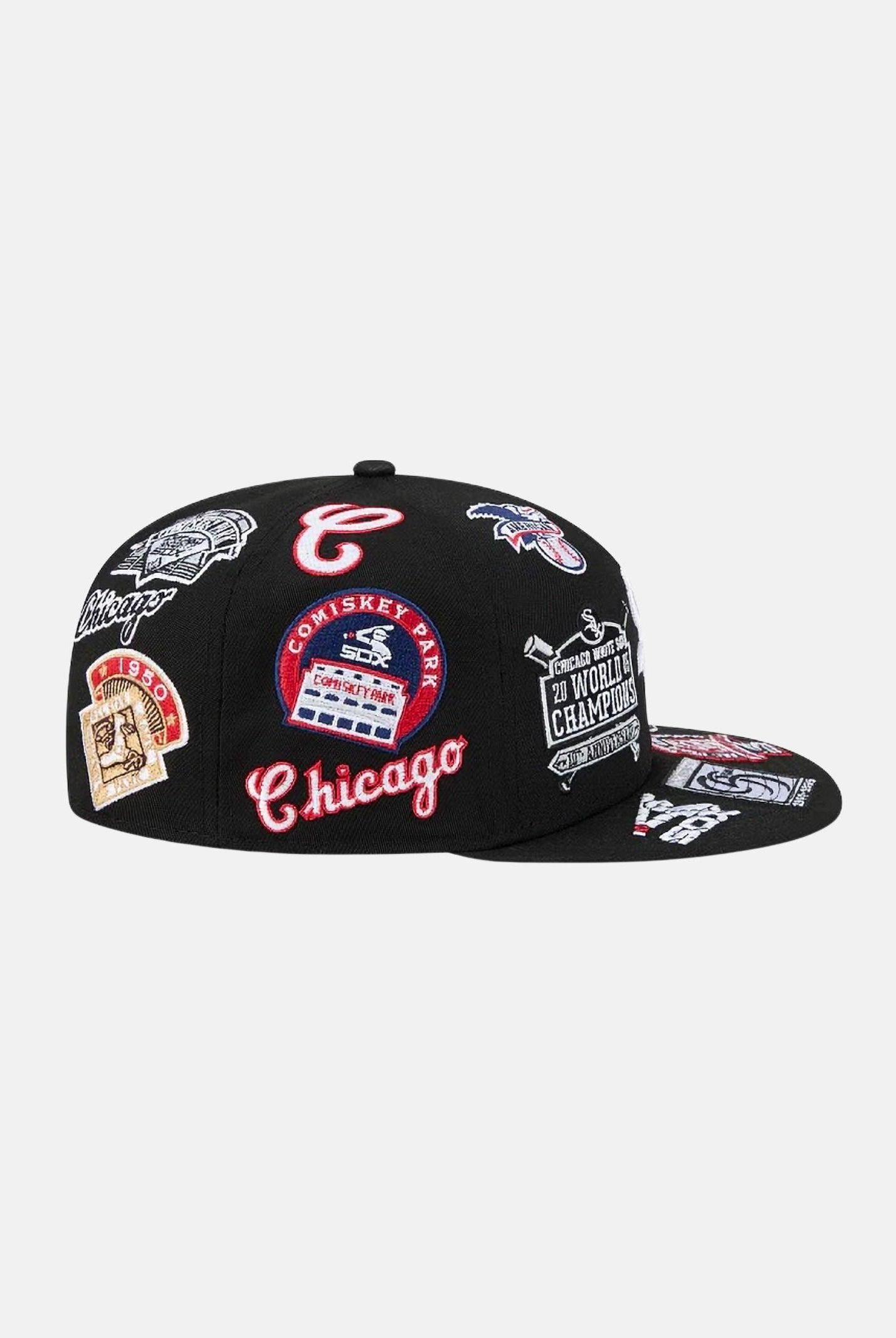 NEW ERA Cappello con visiera Chicago White Sox MLB All Over Team 59FIFTY nero per uomo e donna 60803359 . NEW ERA