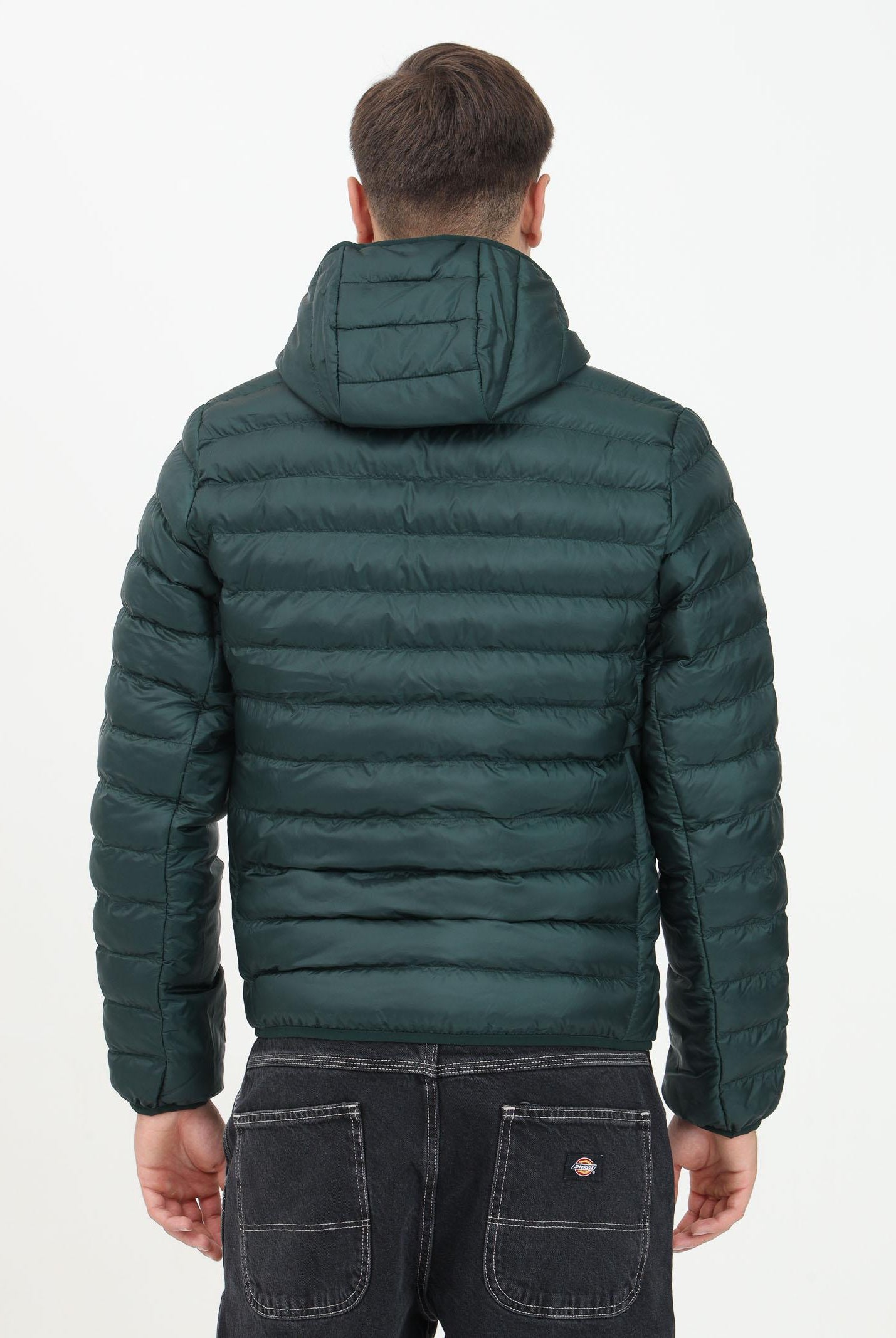 Piumino trapuntato verde da uomo con logo BH2909 YZP LACOSTE