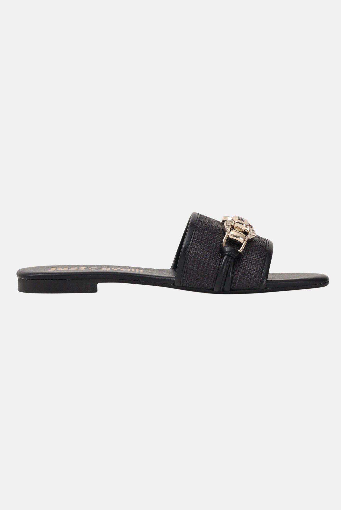 JUST CAVALLI Ciabatte nere da donna con fibbia 80RA3S81ZSE61 899 JUST CAVALLI