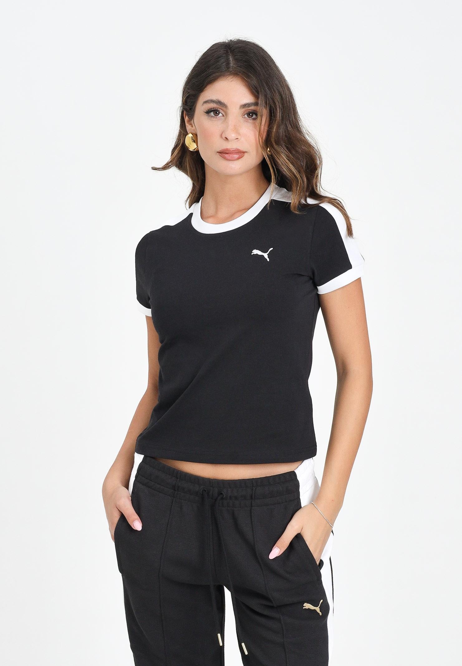 PUMA T-shirt a manica corta T7 nera da donna 632129 01 PUMA