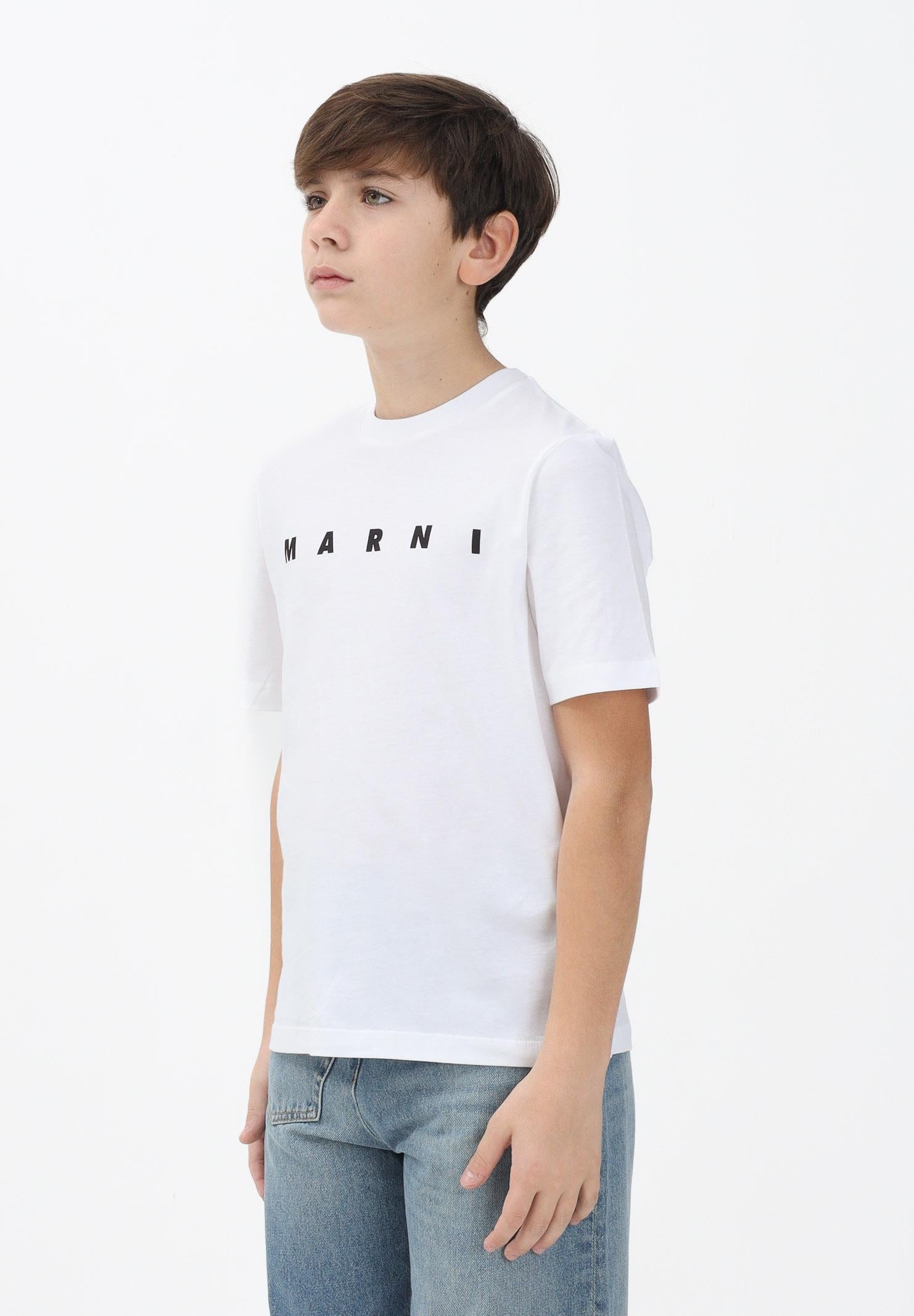 MARNI T-shirt a manica corta bianca per donna, ragazzi e bambini con logo M01601M00RF 0M100 MARNI