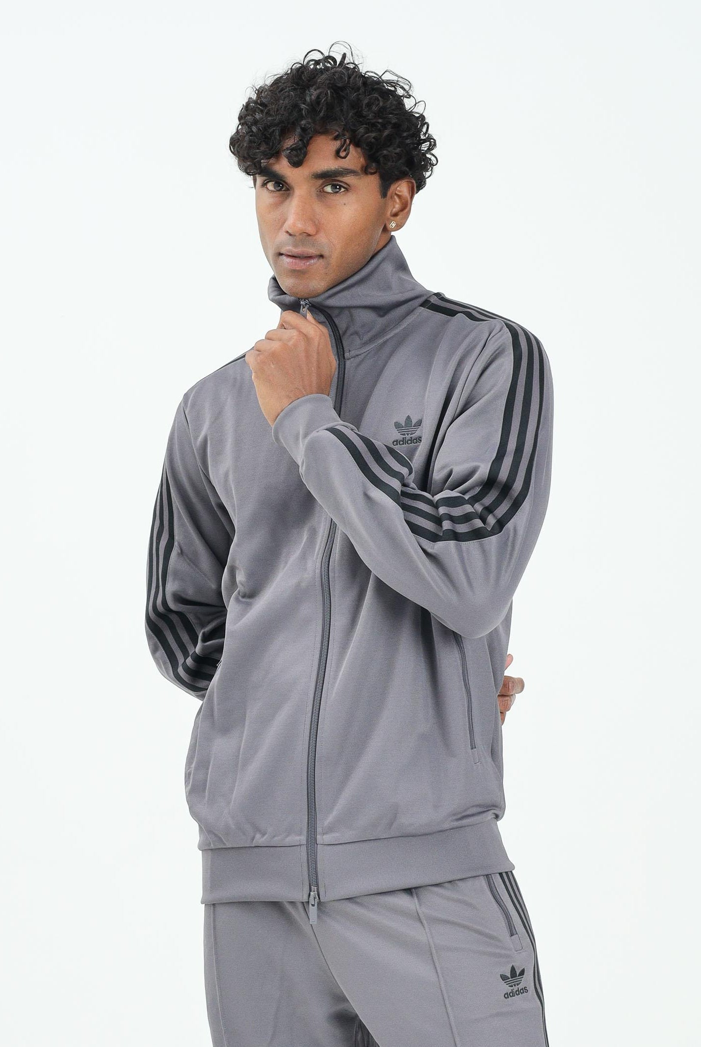 ADIDAS ORIGINALS Felpa con zip Adicolor Classic grigia da uomo JY1281 ADIDAS ORIGINALS