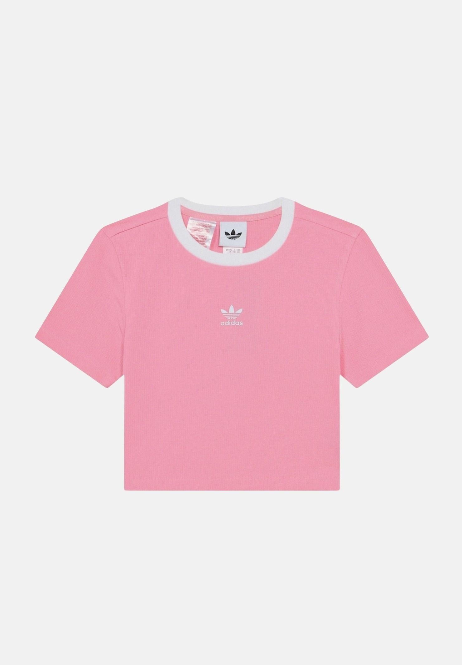 ADIDAS ORIGINALS T-shirt a manica corta Tight Mini Rib rosa da bambina KE4914 . ADIDAS ORIGINALS