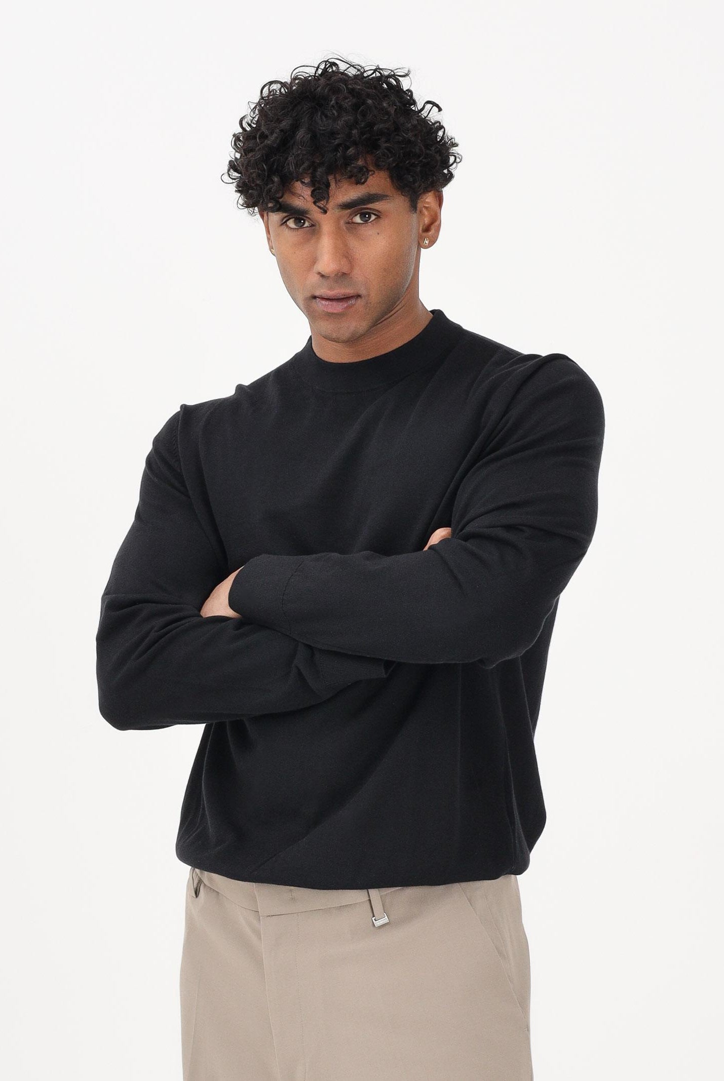 SELECTED HOMME Maglioncino girocollo nero da uomo 16099817 BL SELECTED HOMME