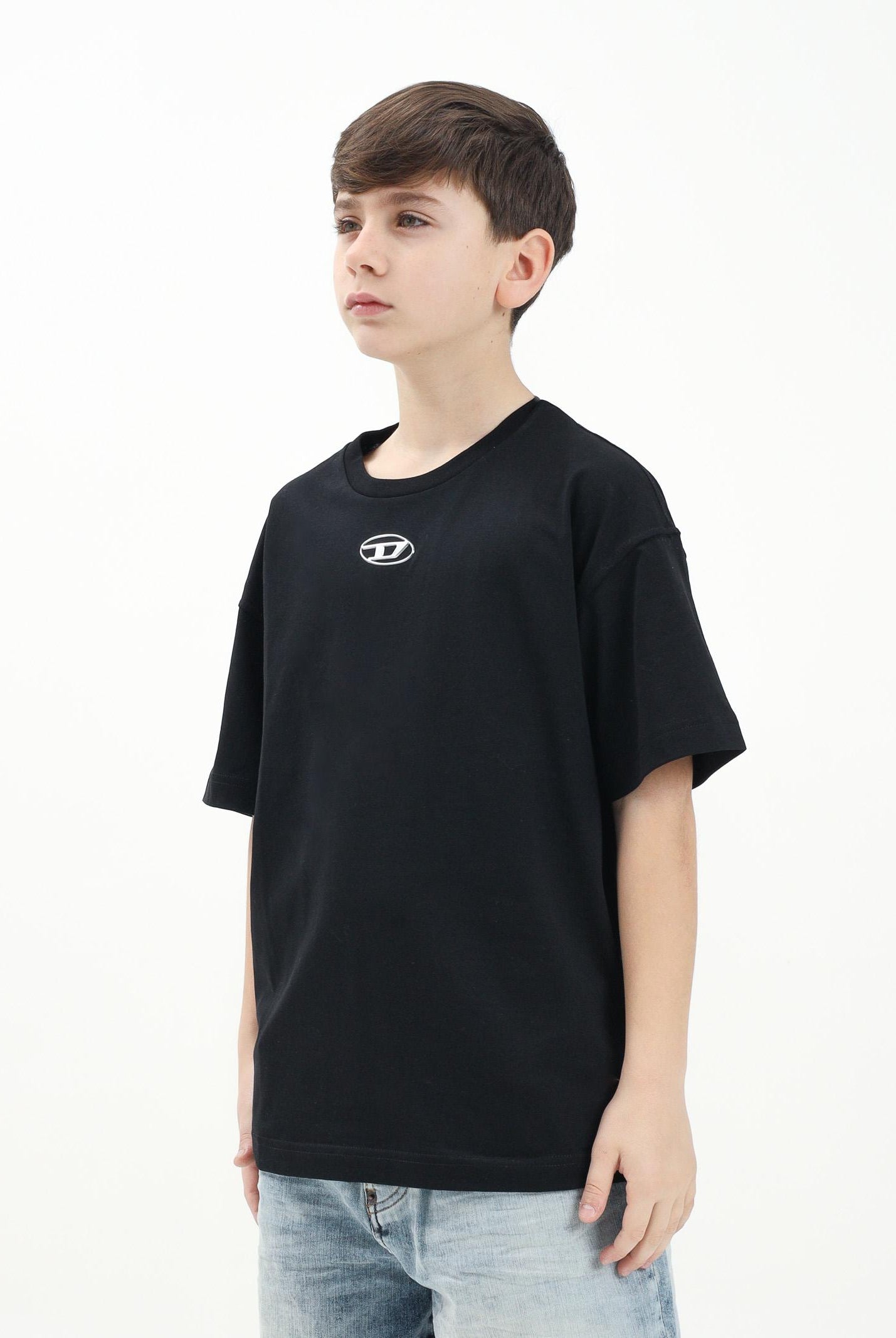 DIESEL T-shirt a manica corta Tmarcus Over nera per donna, ragazzi e bambini J0202200YI9 K900 DIESEL