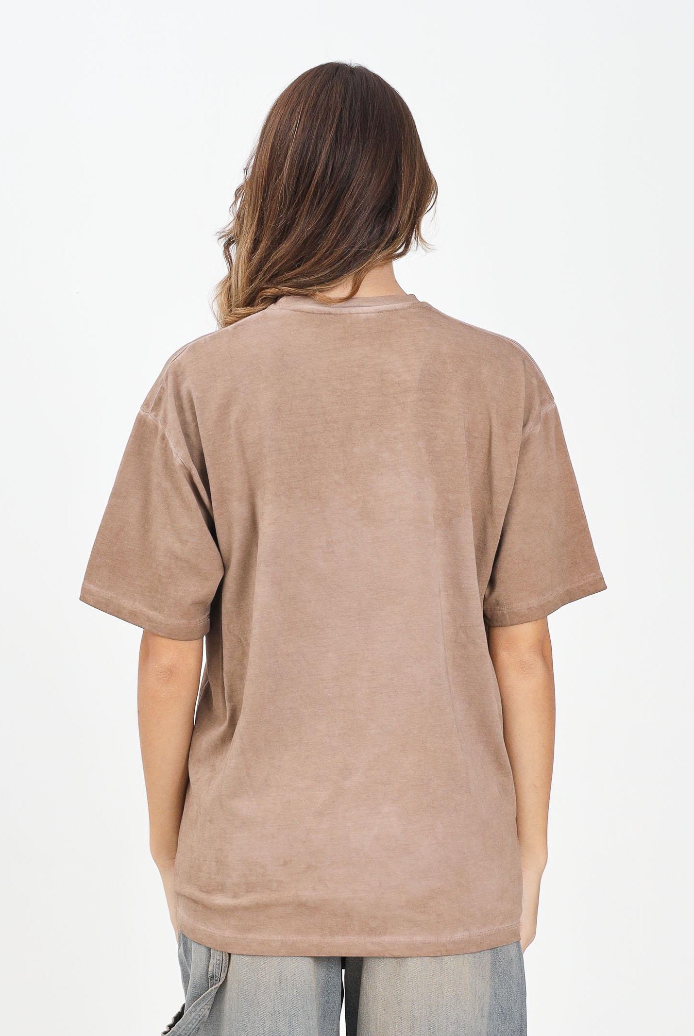 GCDS T-shirt a manica corta marrone per uomo e donna con logo B2CM2313JF1 30 GCDS