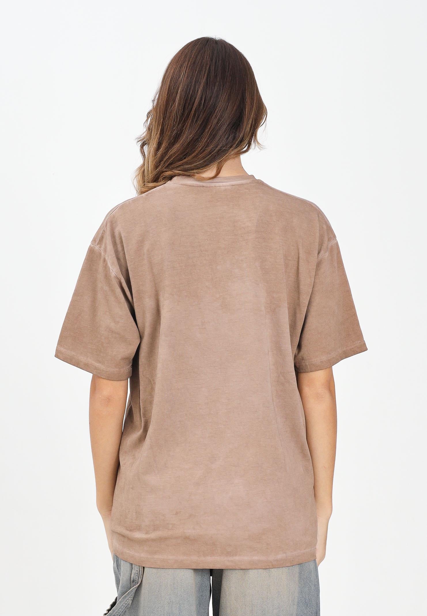 GCDS T-shirt a manica corta marrone per uomo e donna con logo B2CM2313JF1 30 GCDS