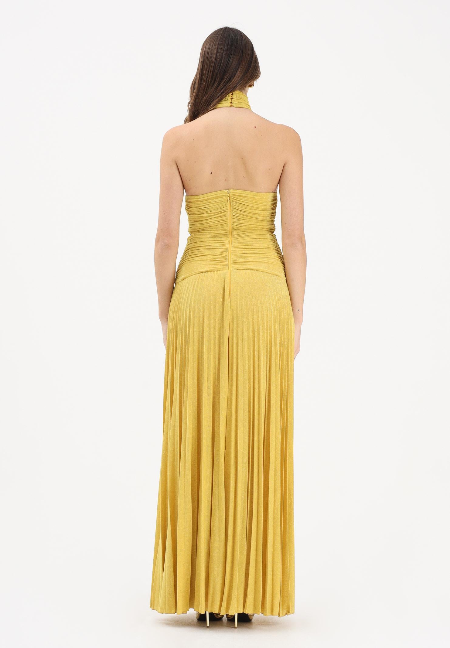 ELISABETTA FRANCHI Abito lungo giallo da donna in jersey lamé ABR1861E2 EV4 ELISABETTA FRANCHI