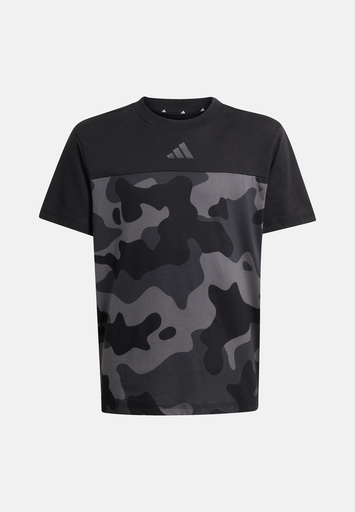 ADIDAS PERFORMANCE T-shirt a manica corta CAMO nera per bambino e bambina KS1518 . ADIDAS PERFORMANCE