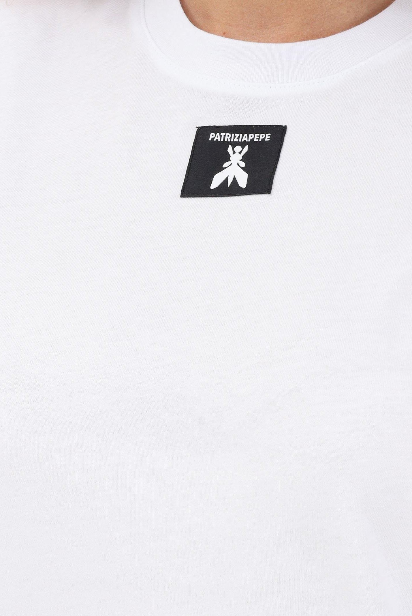 PATRIZIA PEPE T-shirt a manica corta bianca da donna con logo 8M1612J089 W103 PATRIZIA PEPE