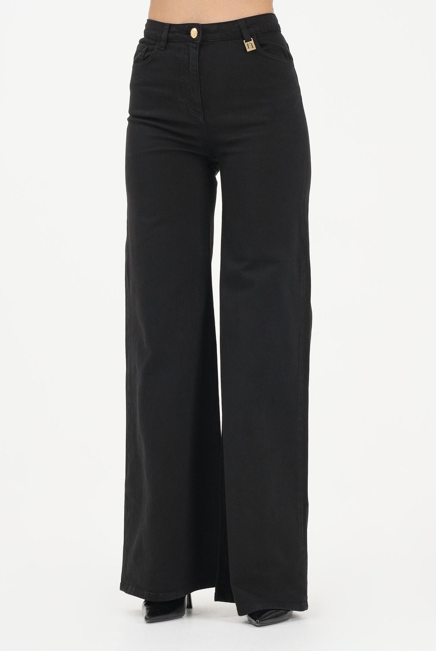 ELISABETTA FRANCHI Jeans a palazzo nero da donna PJ23N61E2 110 ELISABETTA FRANCHI