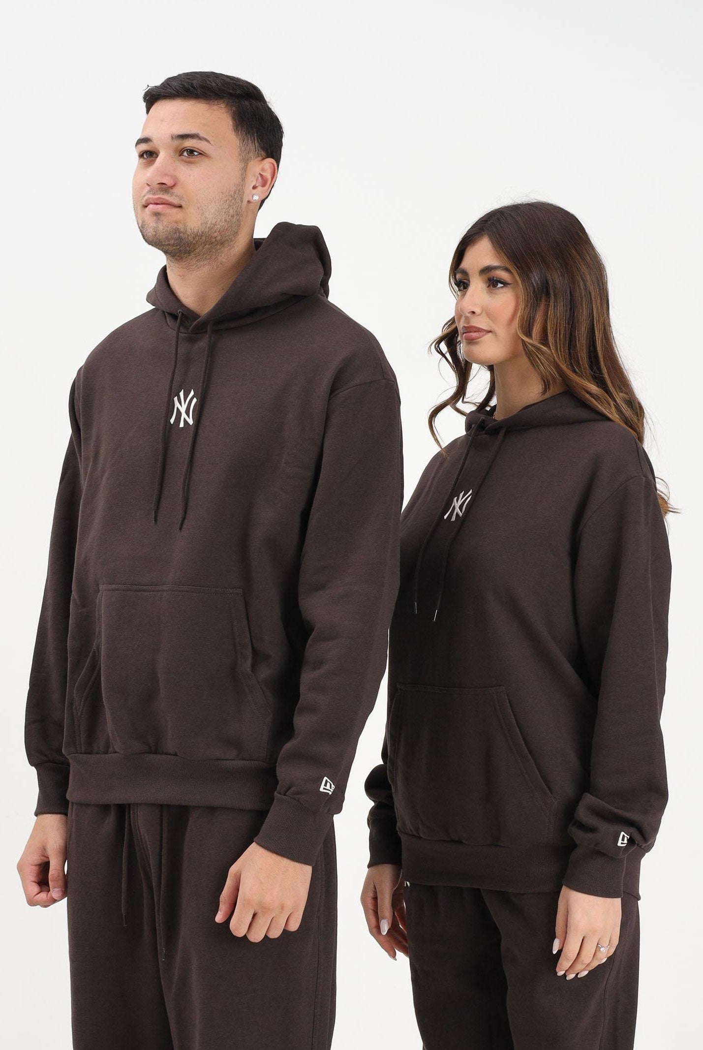 NEW ERA Felpa con cappuccio New York Yankees MLB League Essential marrone per uomo e donna 60758689 NEW ERA