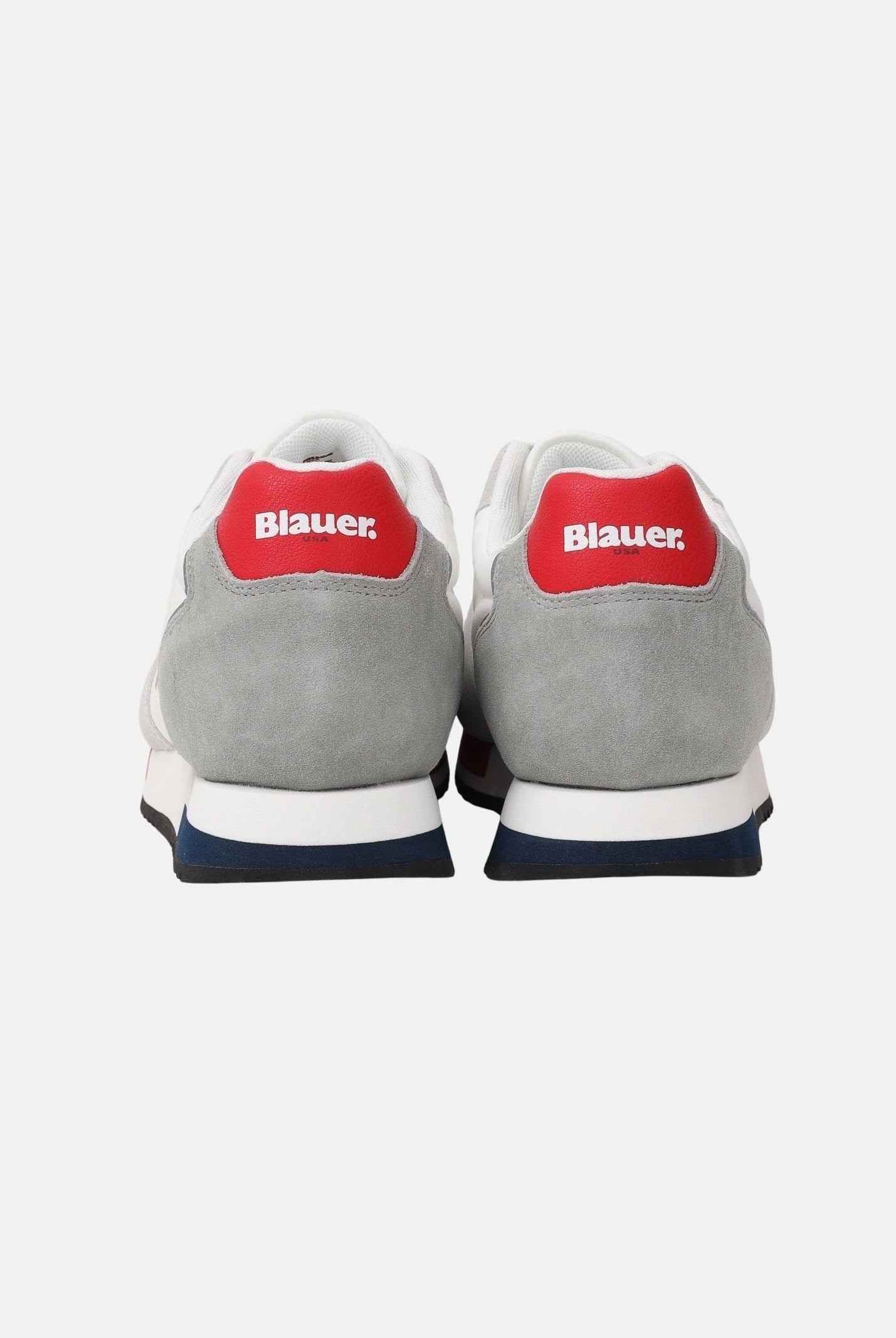 BLAUER Sneakers bianche e grigie da uomo con logo S6QUEENS01-MES WR BLAUER