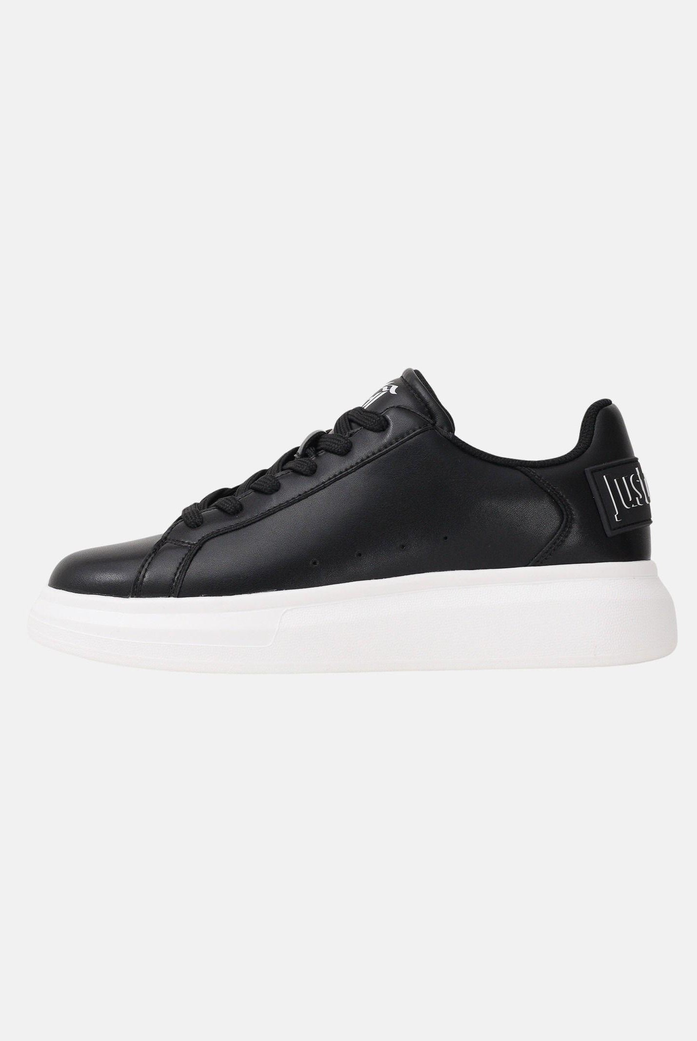 JUST CAVALLI Sneakers nere da uomo con logo sul retro 80QA3SBDZPC18 899 JUST CAVALLI