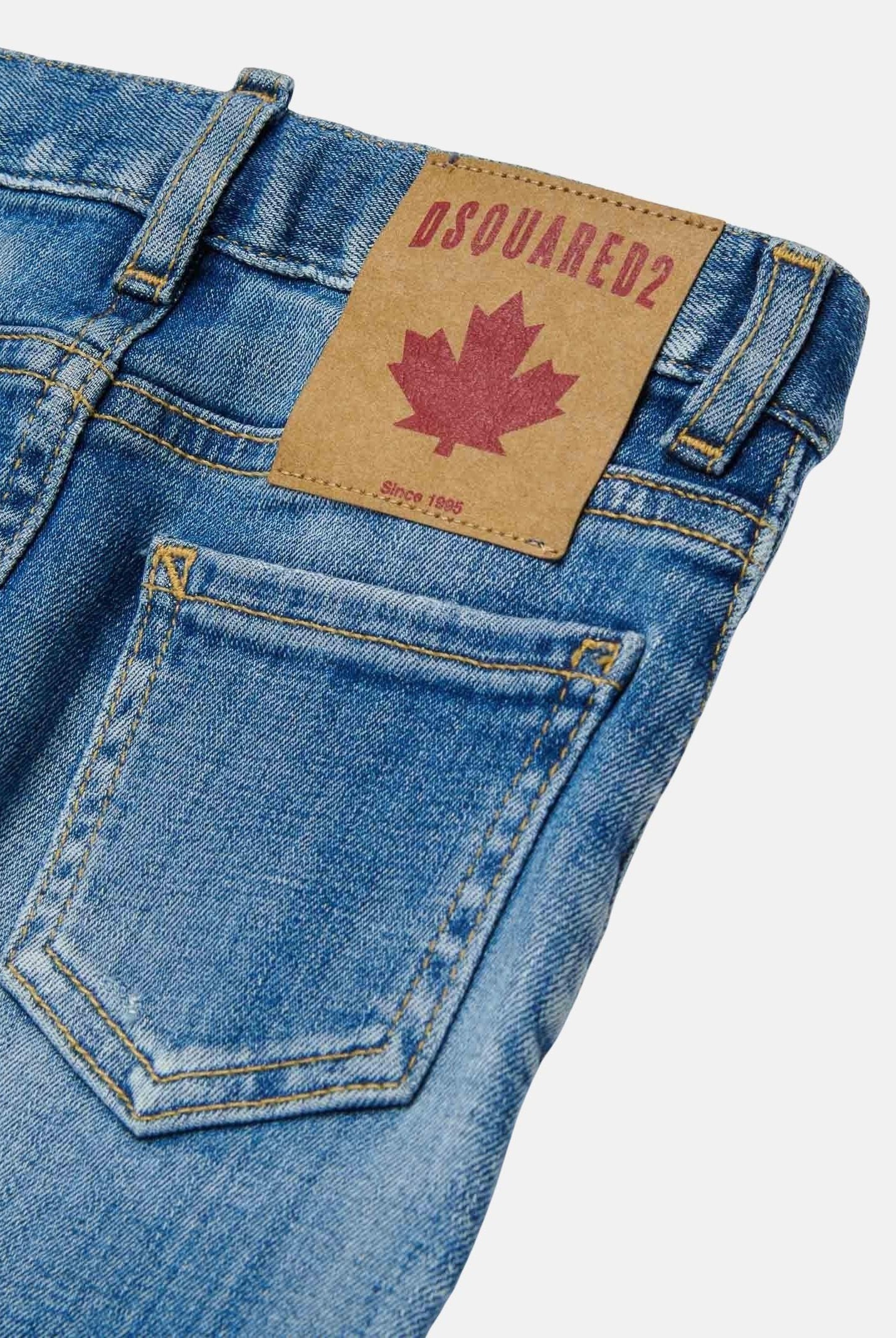 DSQUARED2 Jeans slim in denim chiaro da neonato DQ01TCD0AFN DQ01 DSQUARED2