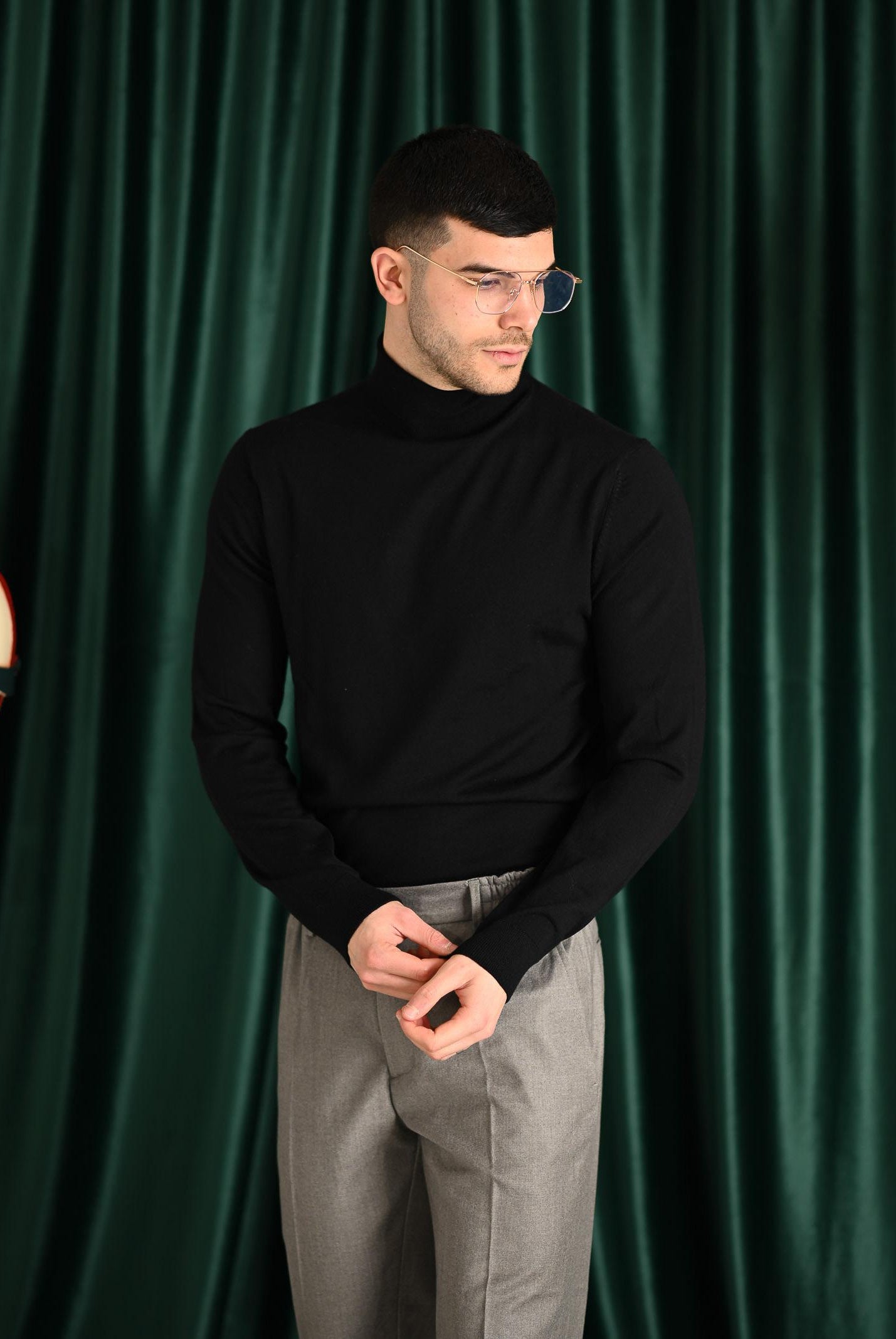 SELECTED HOMME Maglione a collo alto nero da uomo 16094653 Black SELECTED HOMME