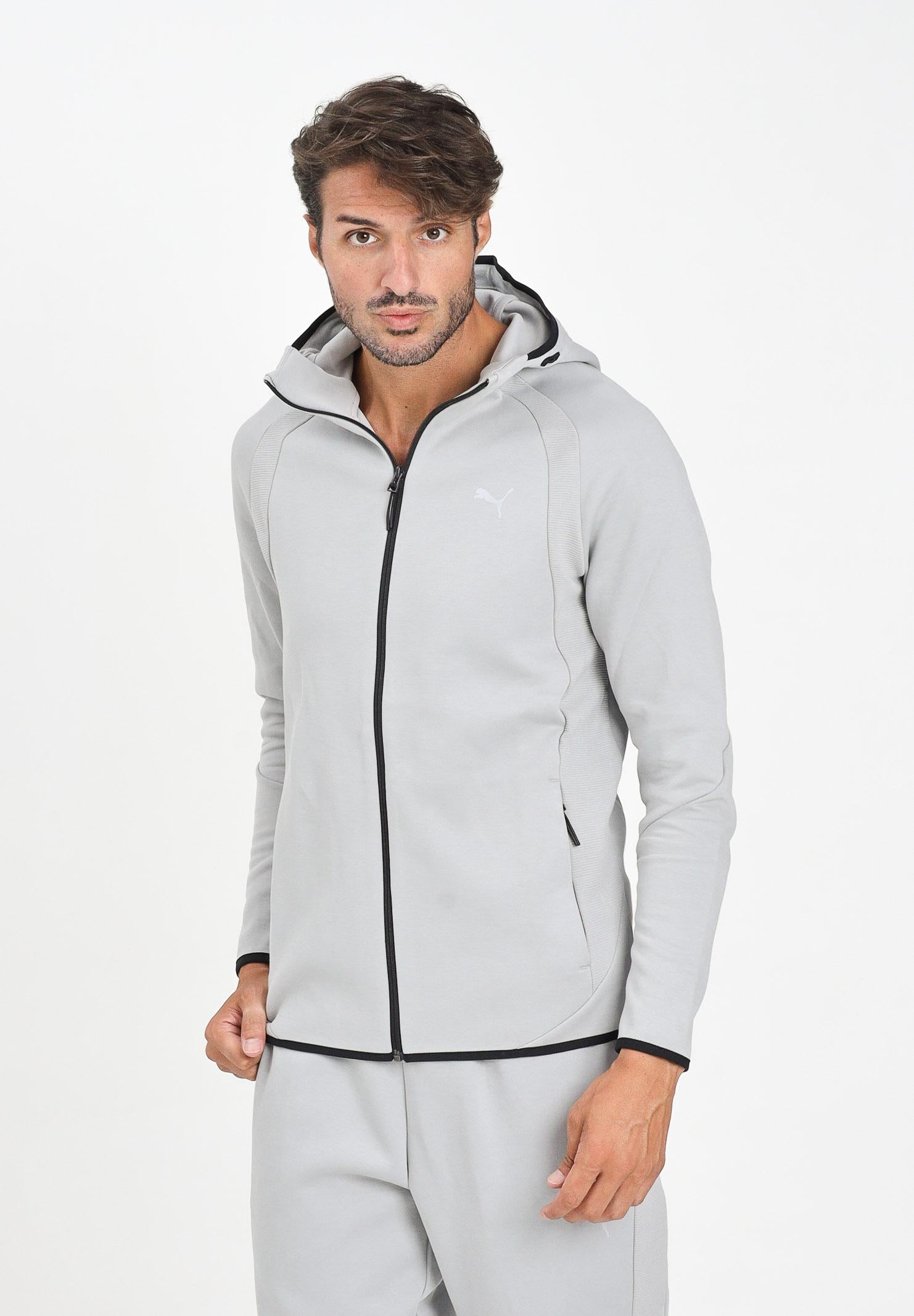 PUMA Felpa con zip Evostripe grigia da uomo 688231 63 PUMA