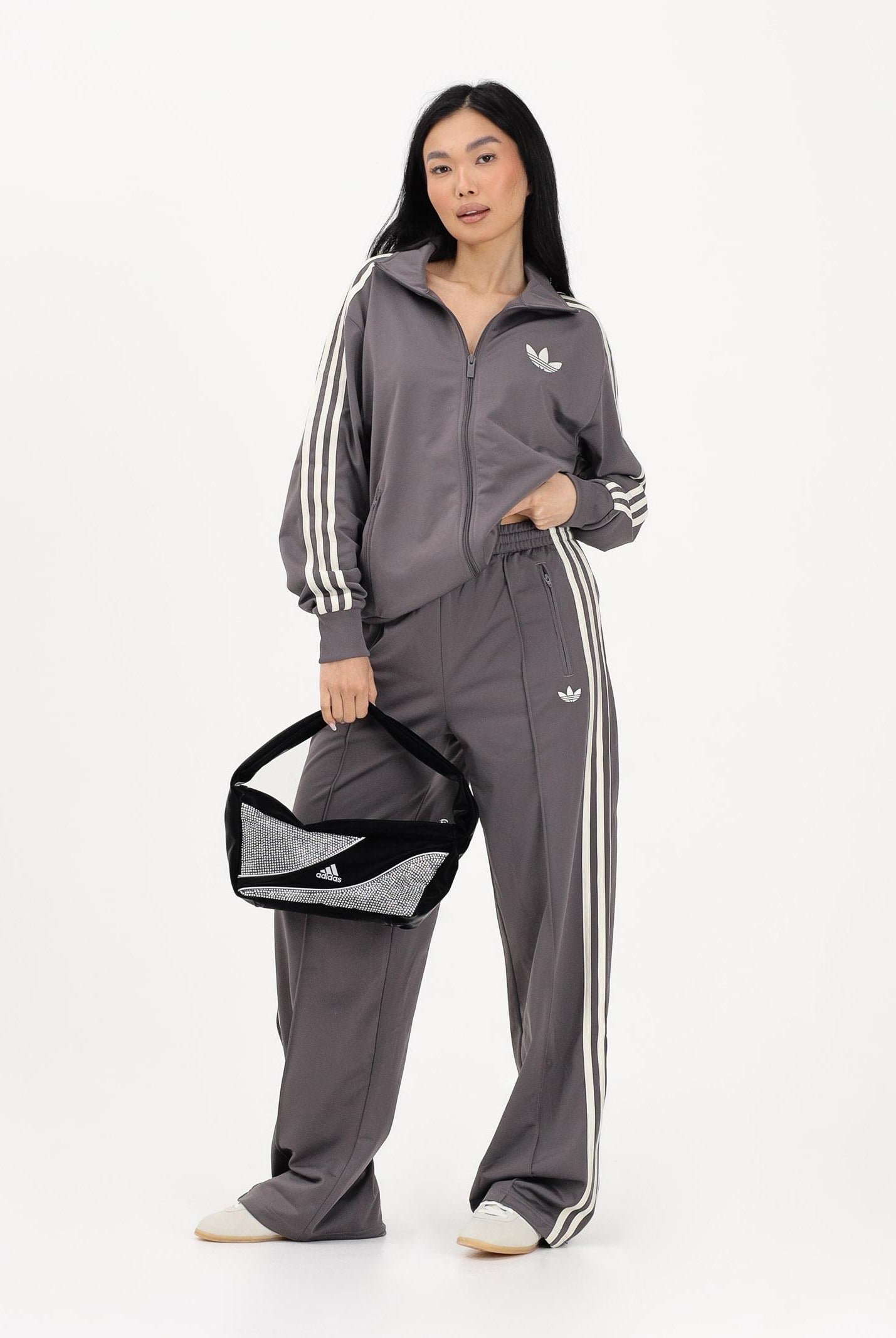 ADIDAS ORIGINALS Pantalone sportivo Firebird Loose Track grigio da donna KT4631 . ADIDAS ORIGINALS