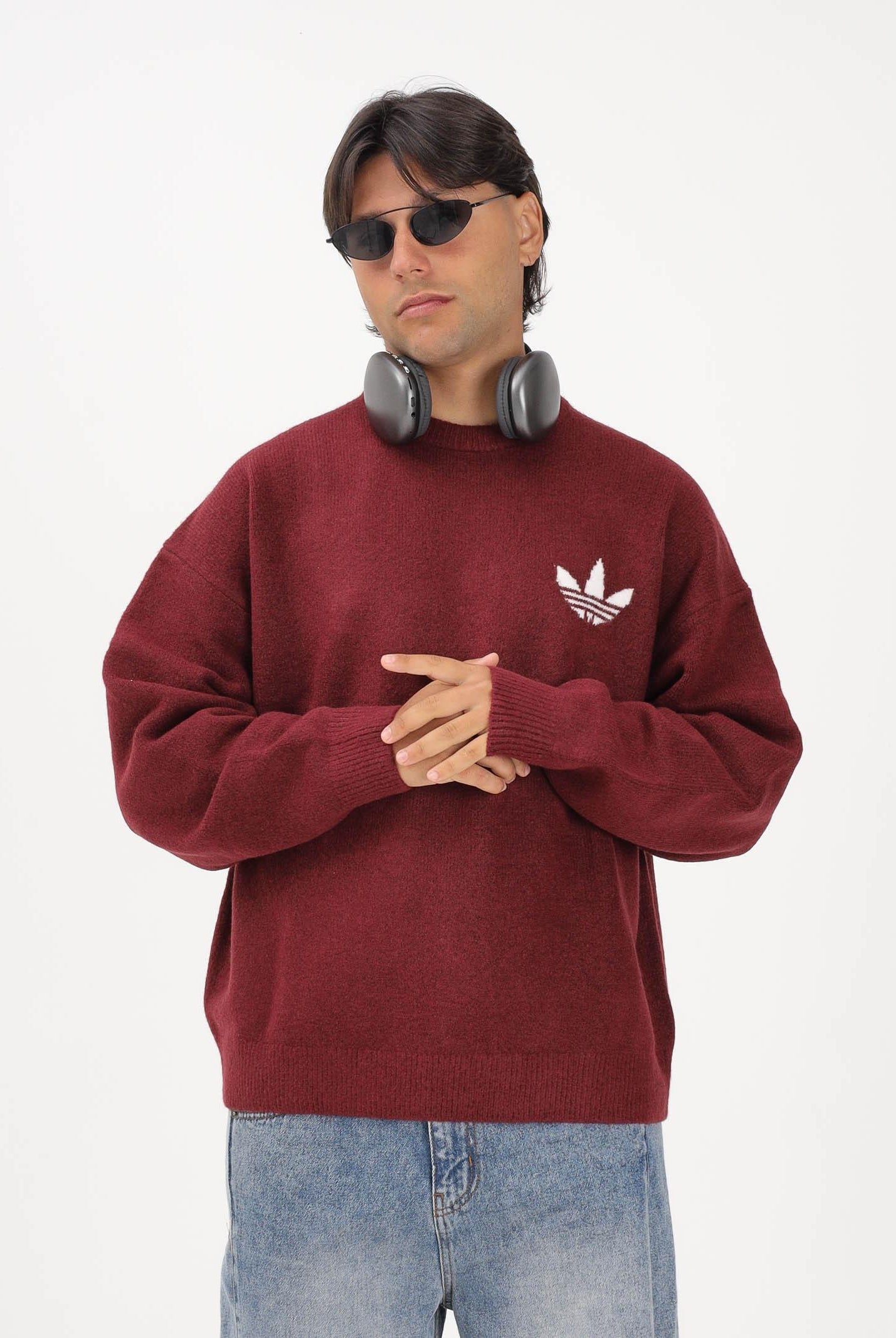 ADIDAS ORIGINALS Maglione girocollo Adidas Originals Athletic Department bordeaux per uomo e donna KF2537 . ADIDAS ORIGINALS