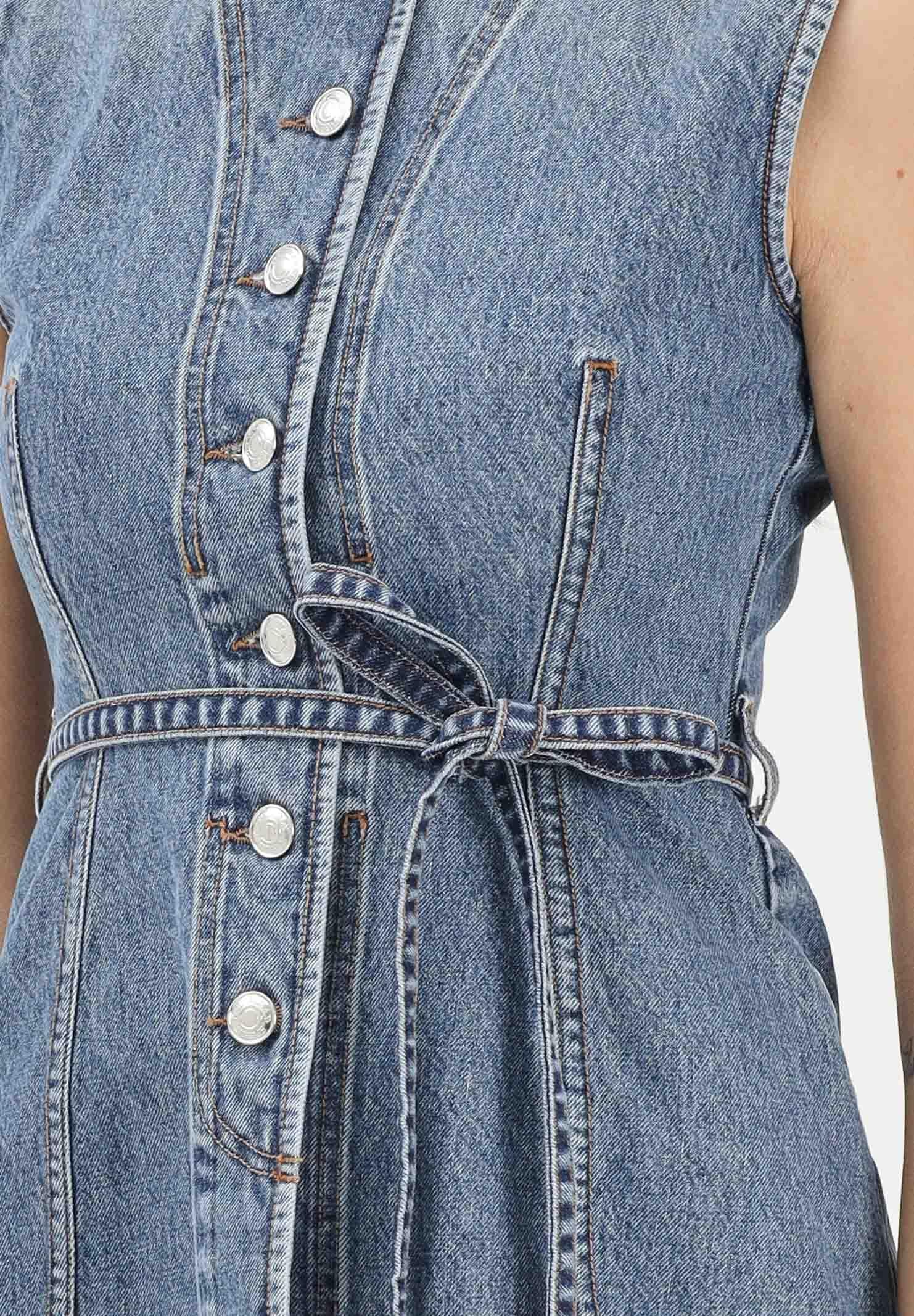 SPORTMAX Gilet SPDDOMINIO in denim medio da donna 2612161015600 005 SPORTMAX