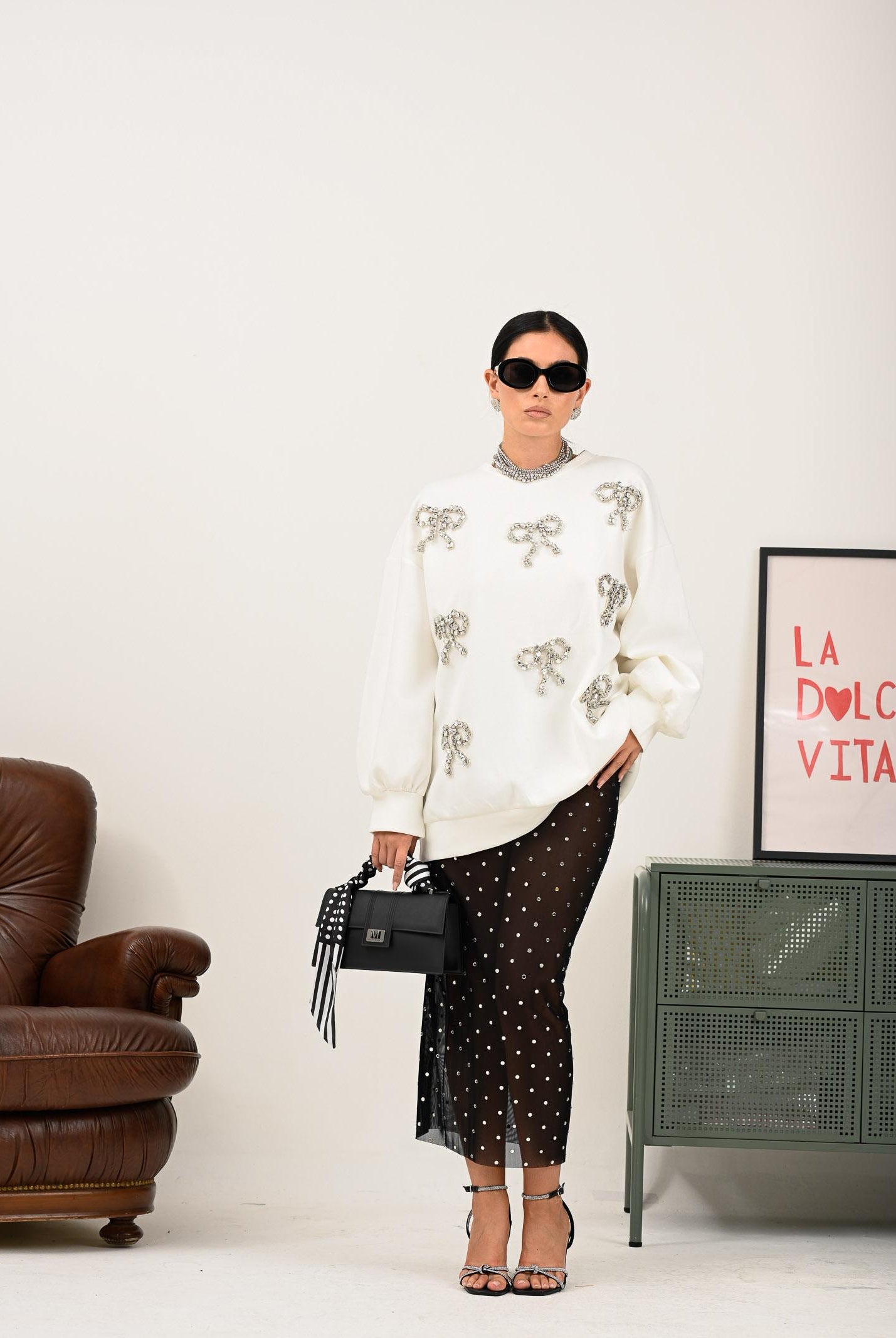 ODI ODI Felpa girocollo Nogara bianca da donna con applicazioni NOGARA734W5 D7 ODI ODI