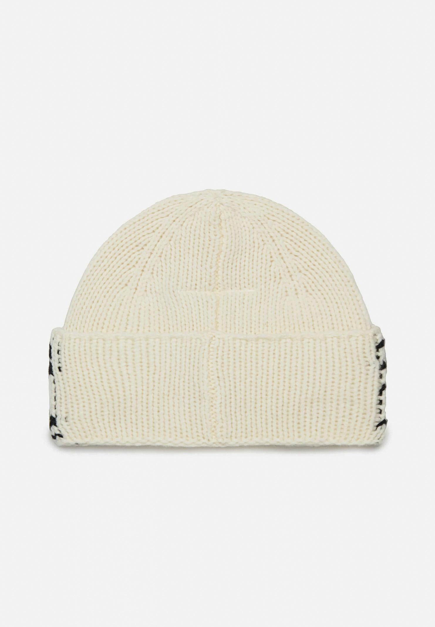 MAISON MARGIELA Berretto di lana panna per uomo e donna con Numeric logo jacquard M60915MM06M M6101 MAISON MARGIELA