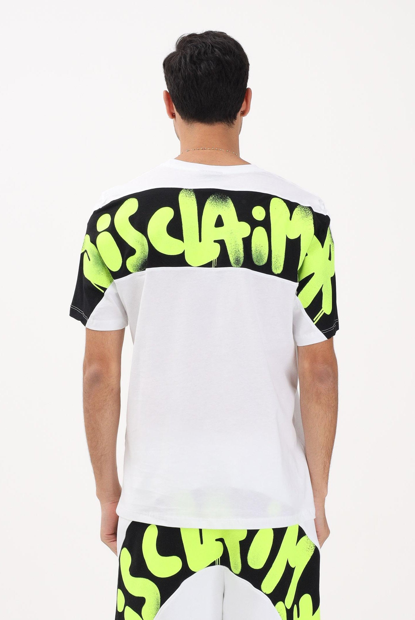 DISCLAIMER T-shirt a manica corta bianca da uomo con stampa logo sul retro 26EDS55432 BINE DISCLAIMER