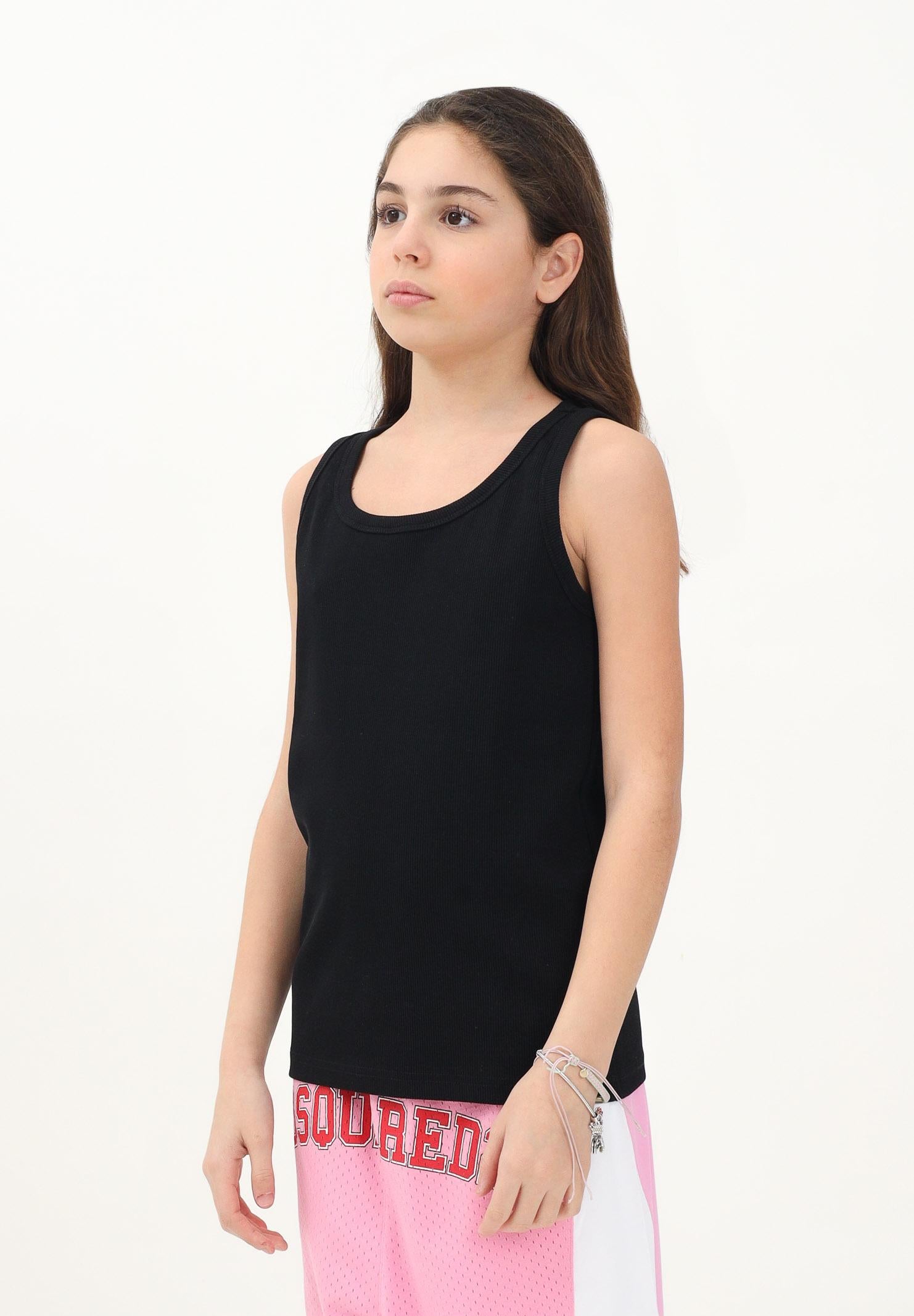 DSQUARED2 Canotta nera per donna, ragazzi e bambini con stampa logo DQ2783D0A2C DQ900 DSQUARED2